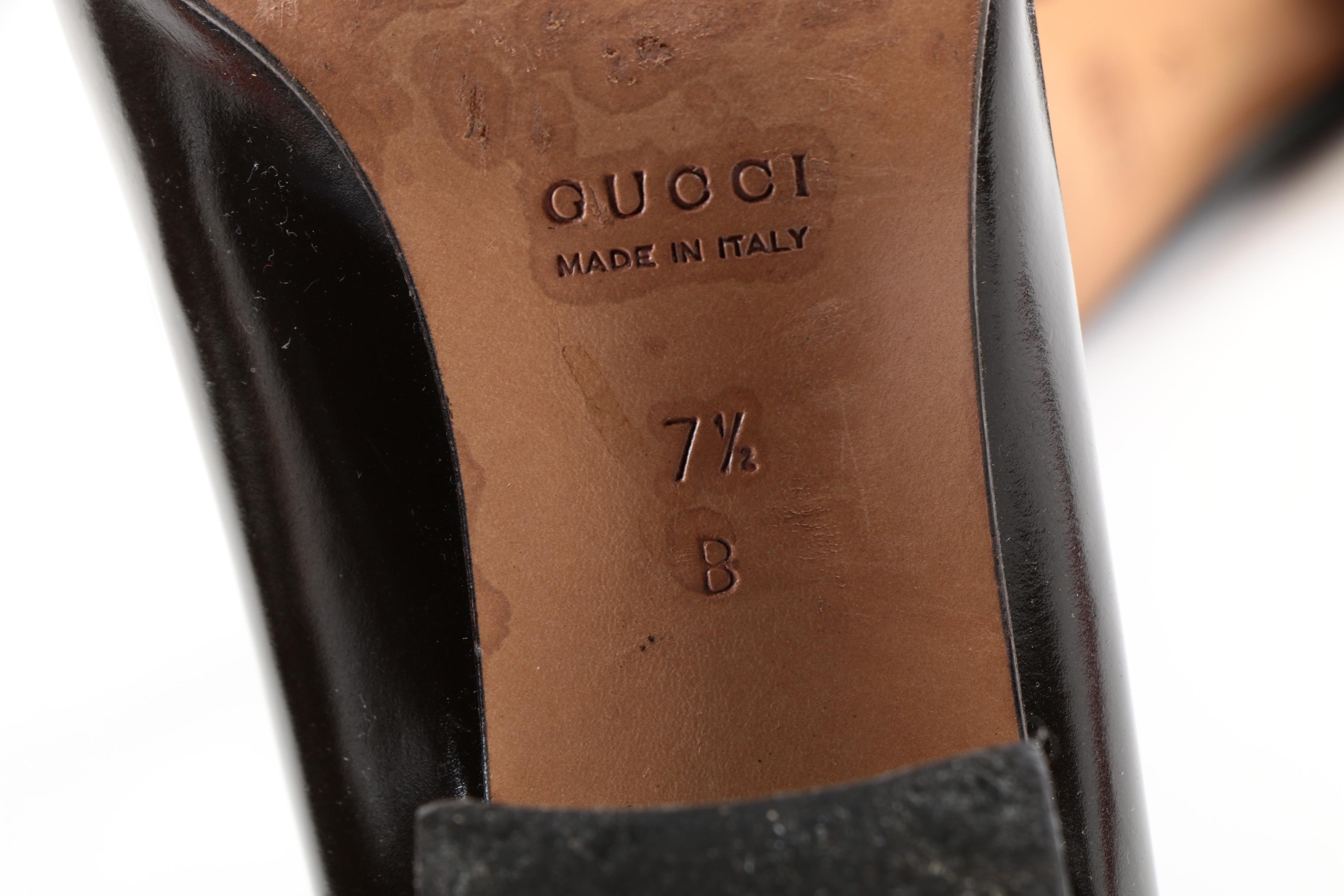 Brown Gucci Loafer Style Heels