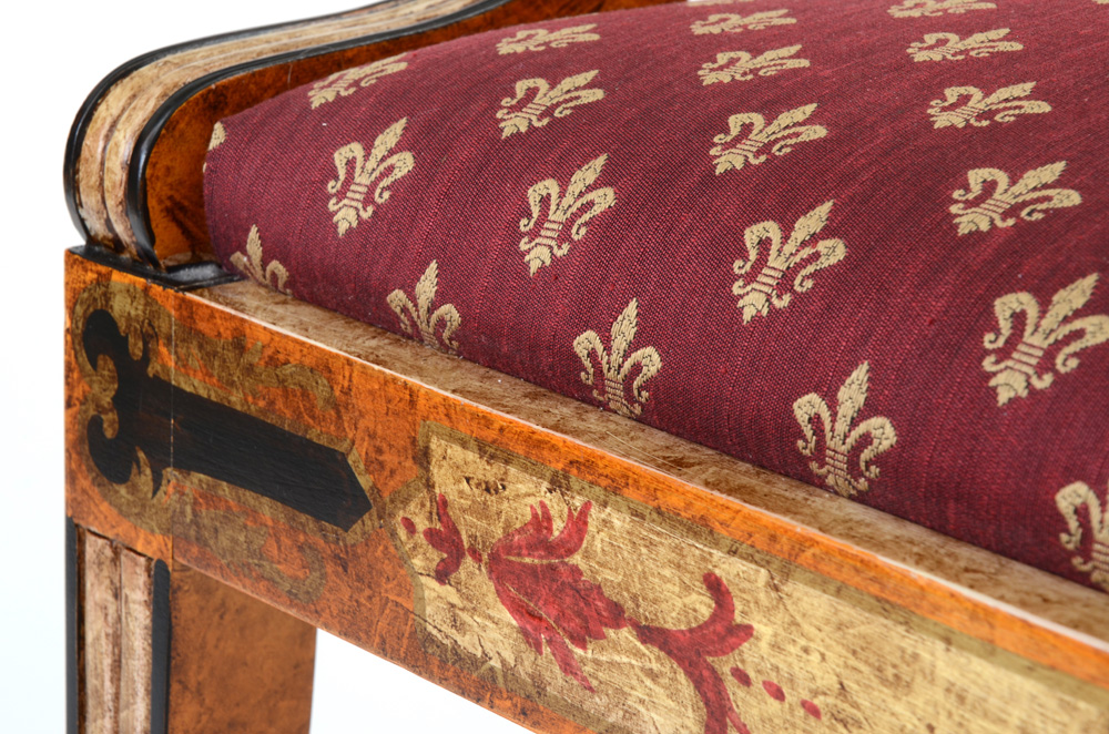 Hand Painted Curved Back Arm Chair By Sherrill