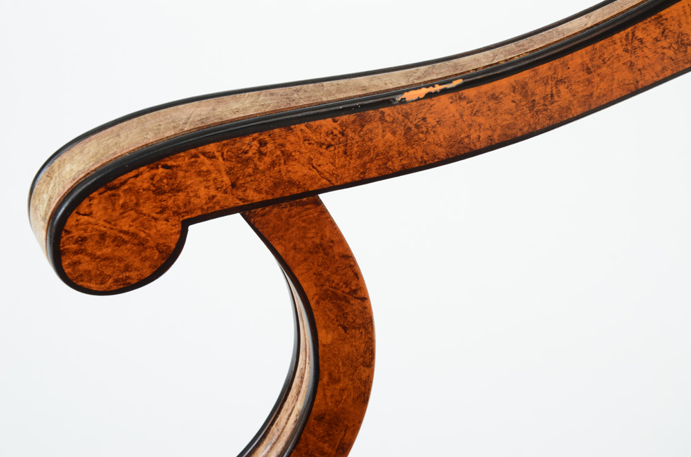 Hand Painted Curved Back Arm Chair By Sherrill