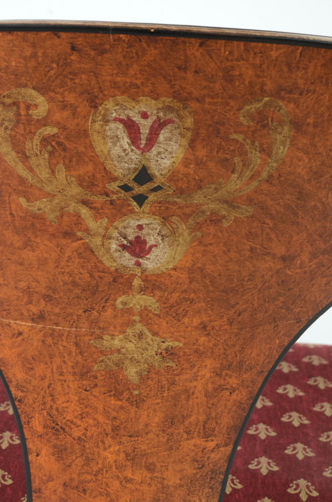 Hand Painted Curved Back Arm Chair By Sherrill