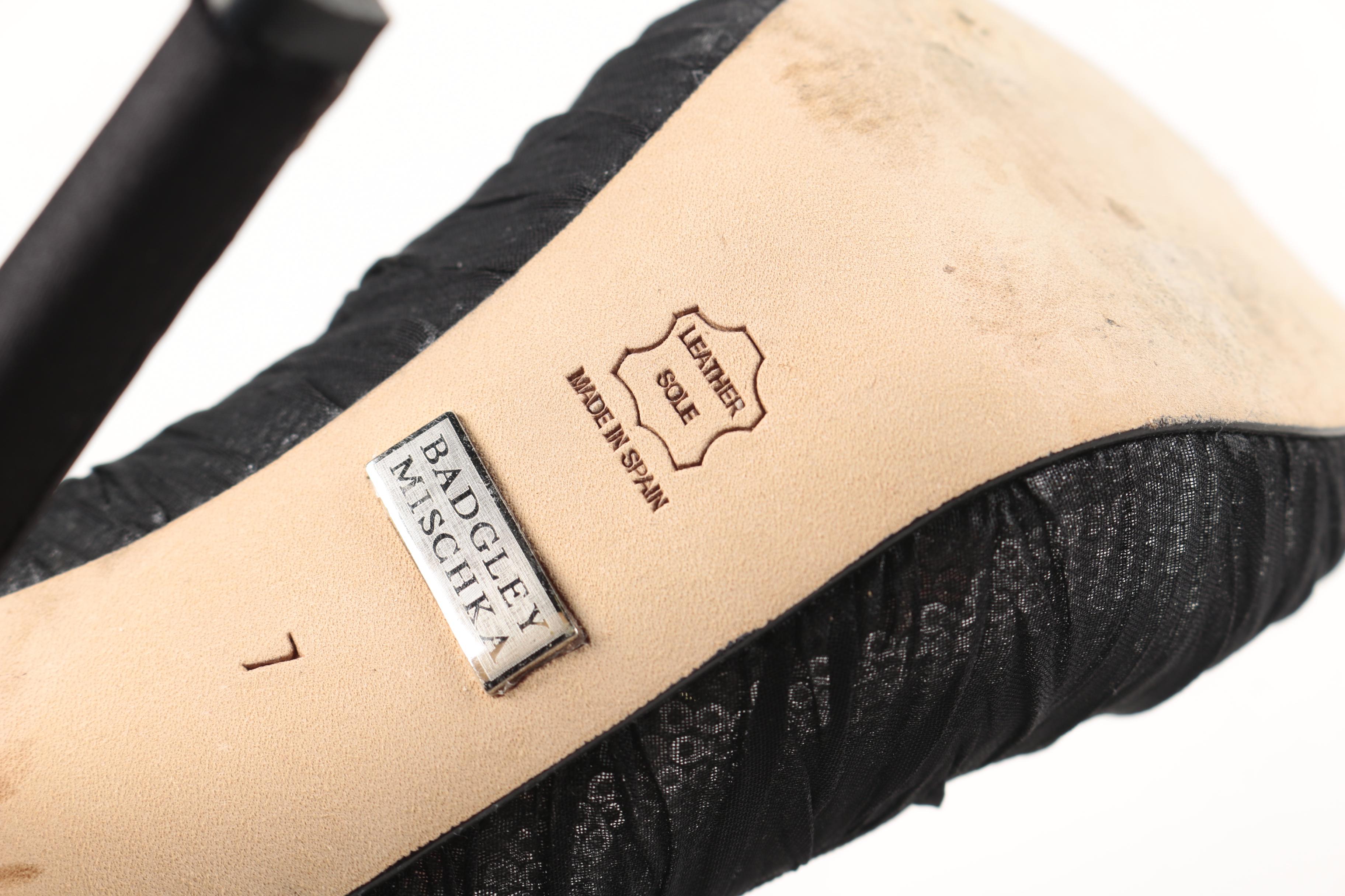 Badgley Mischka Sequined Peep-Toe Heels