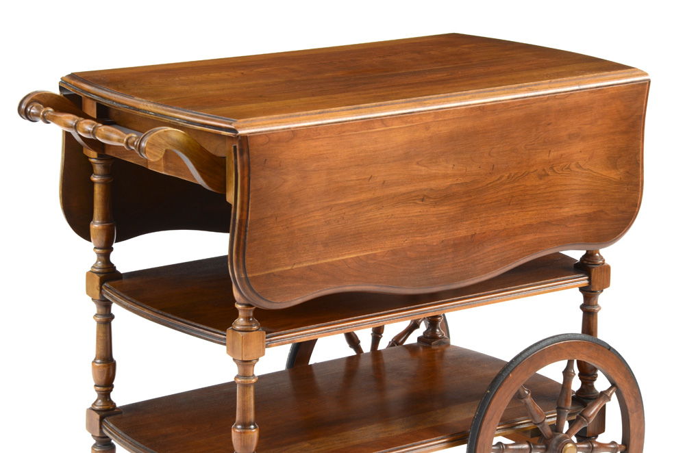 Walnut Rolling Tea Cart