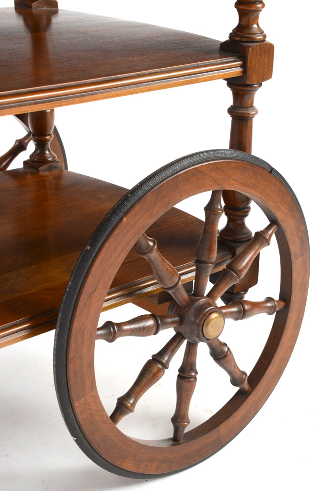 Walnut Rolling Tea Cart