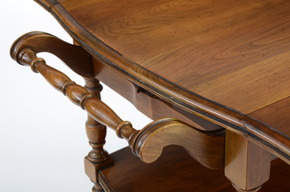 Walnut Rolling Tea Cart