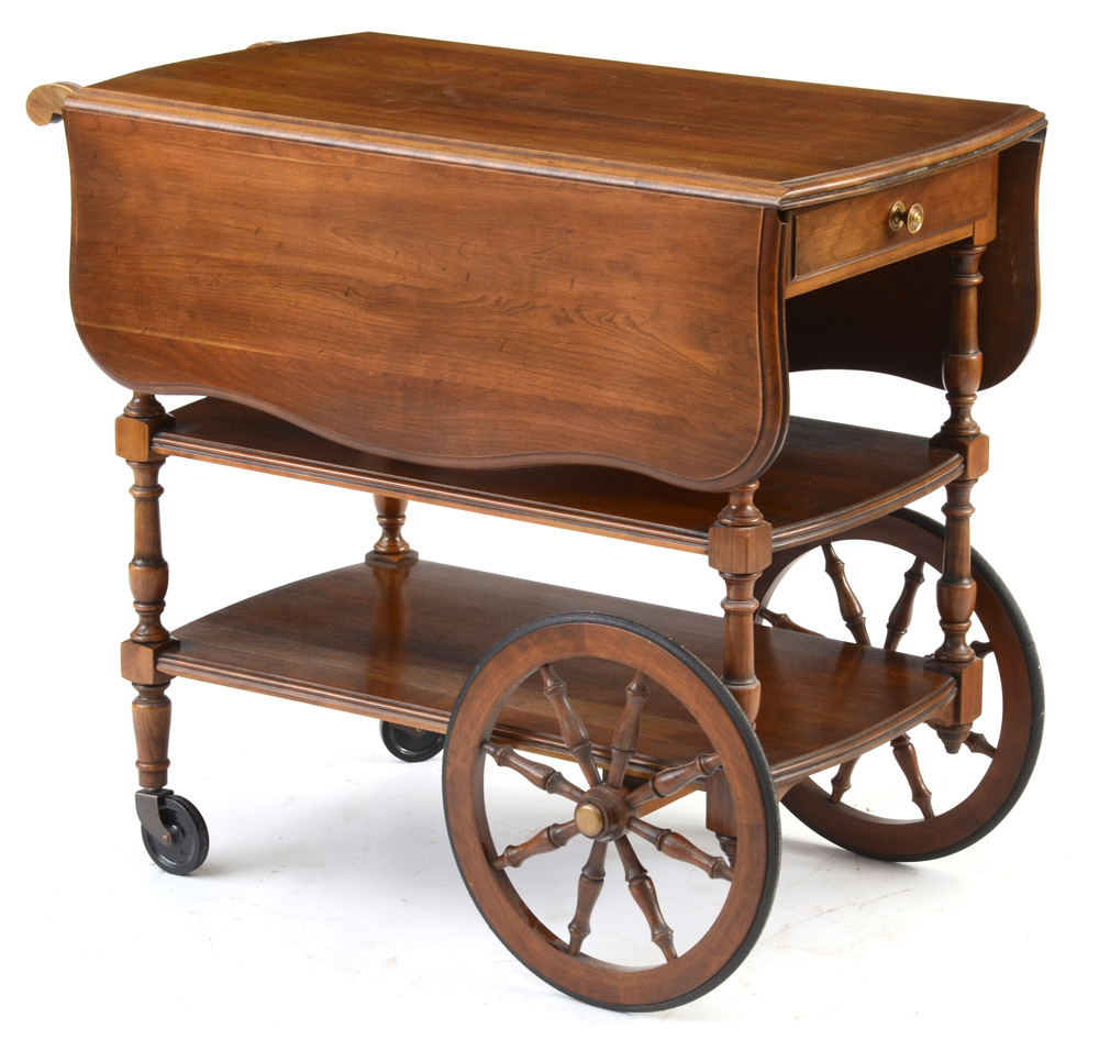 Walnut Rolling Tea Cart