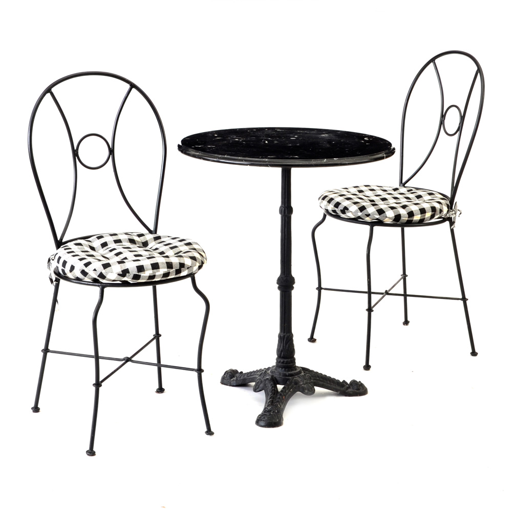 Marble Top Bistro Table and Chairs
