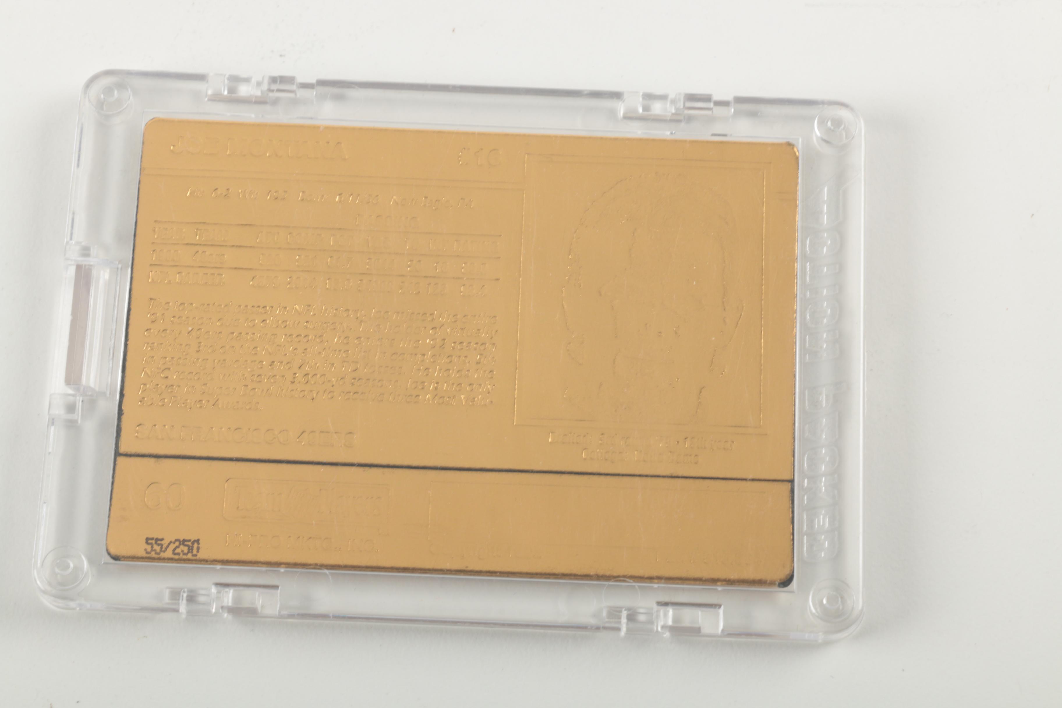 Action Packed 24kt Gold Joe Montana Football Card
