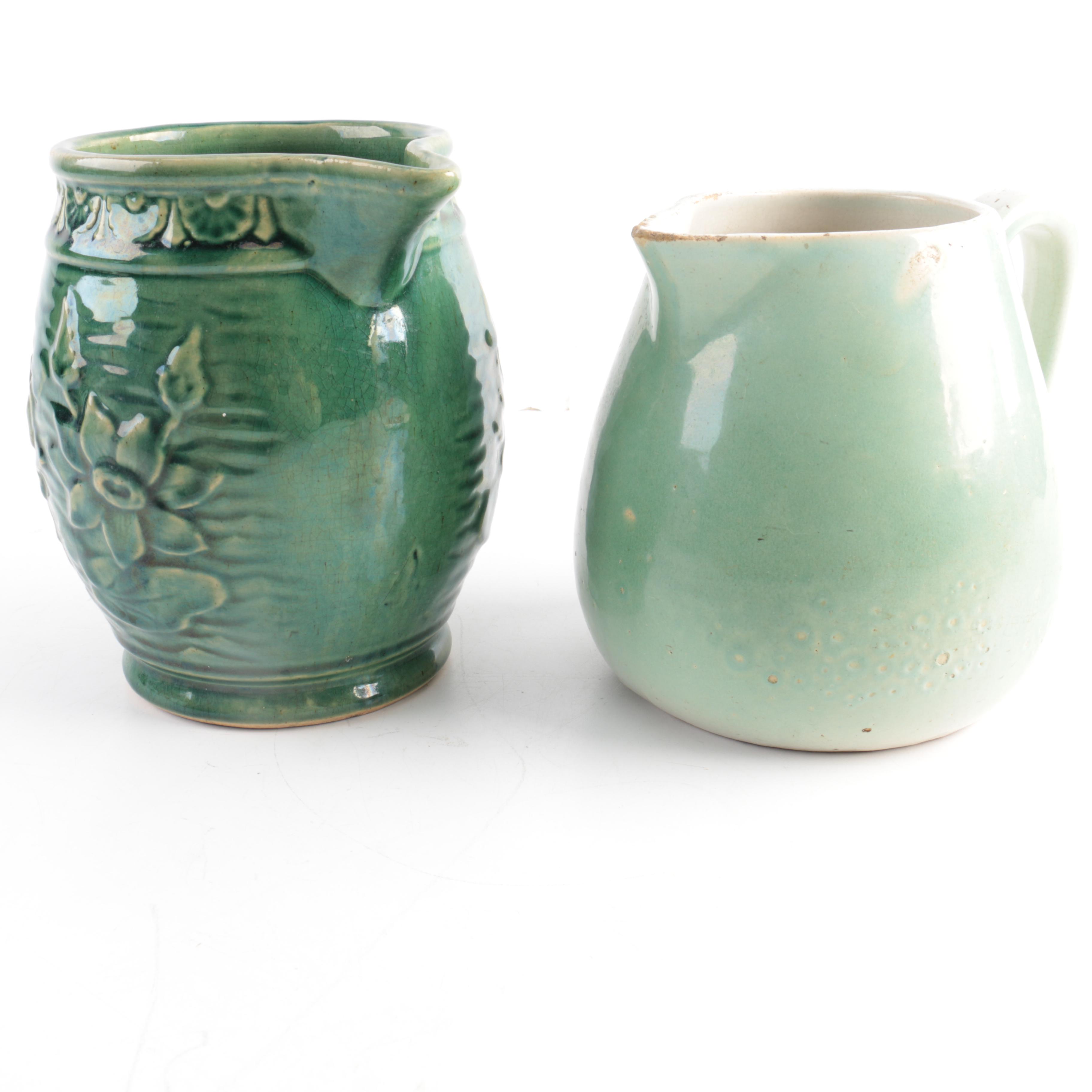 Vintage McCoy and Zanesville Pottery Pitchers