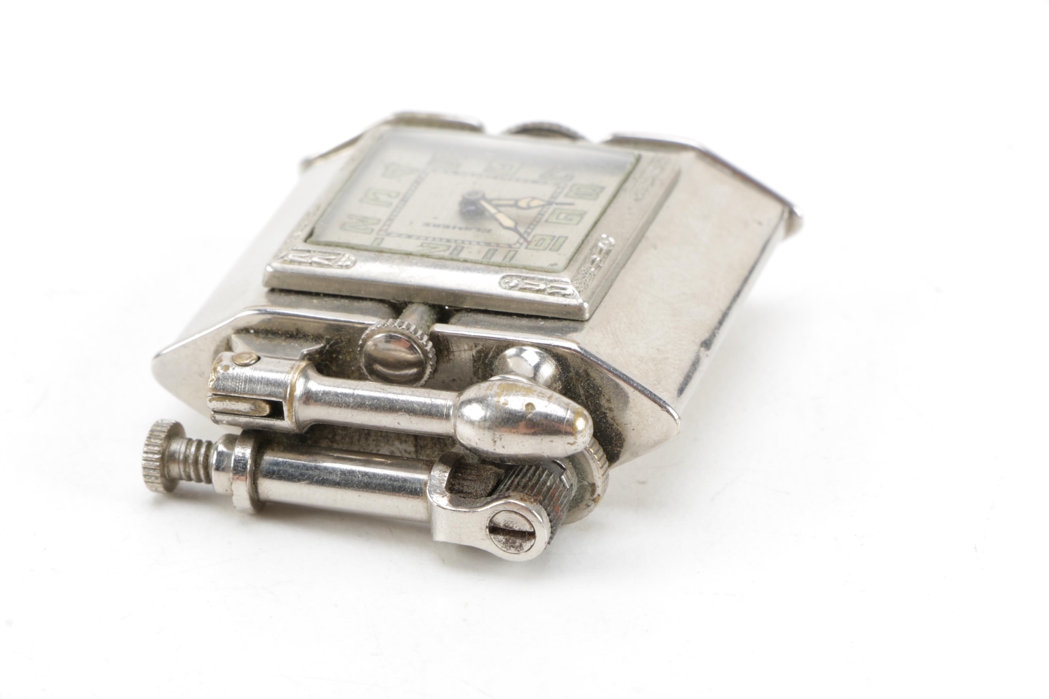 Vintage Elsmere Lighter Watch, Brush and Jar