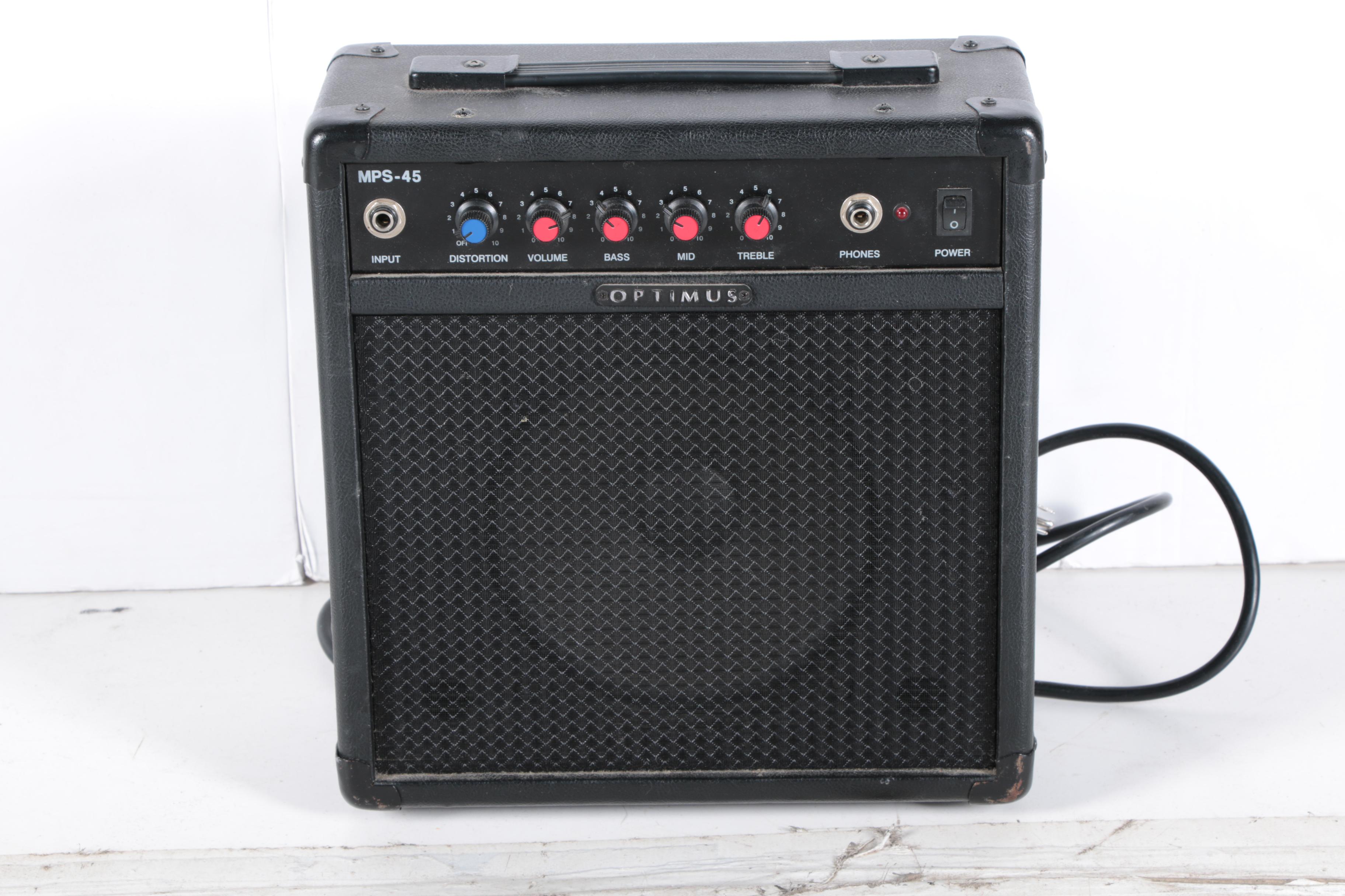 Behringer Strat Style Electric Guitar and Optimus Amplifier