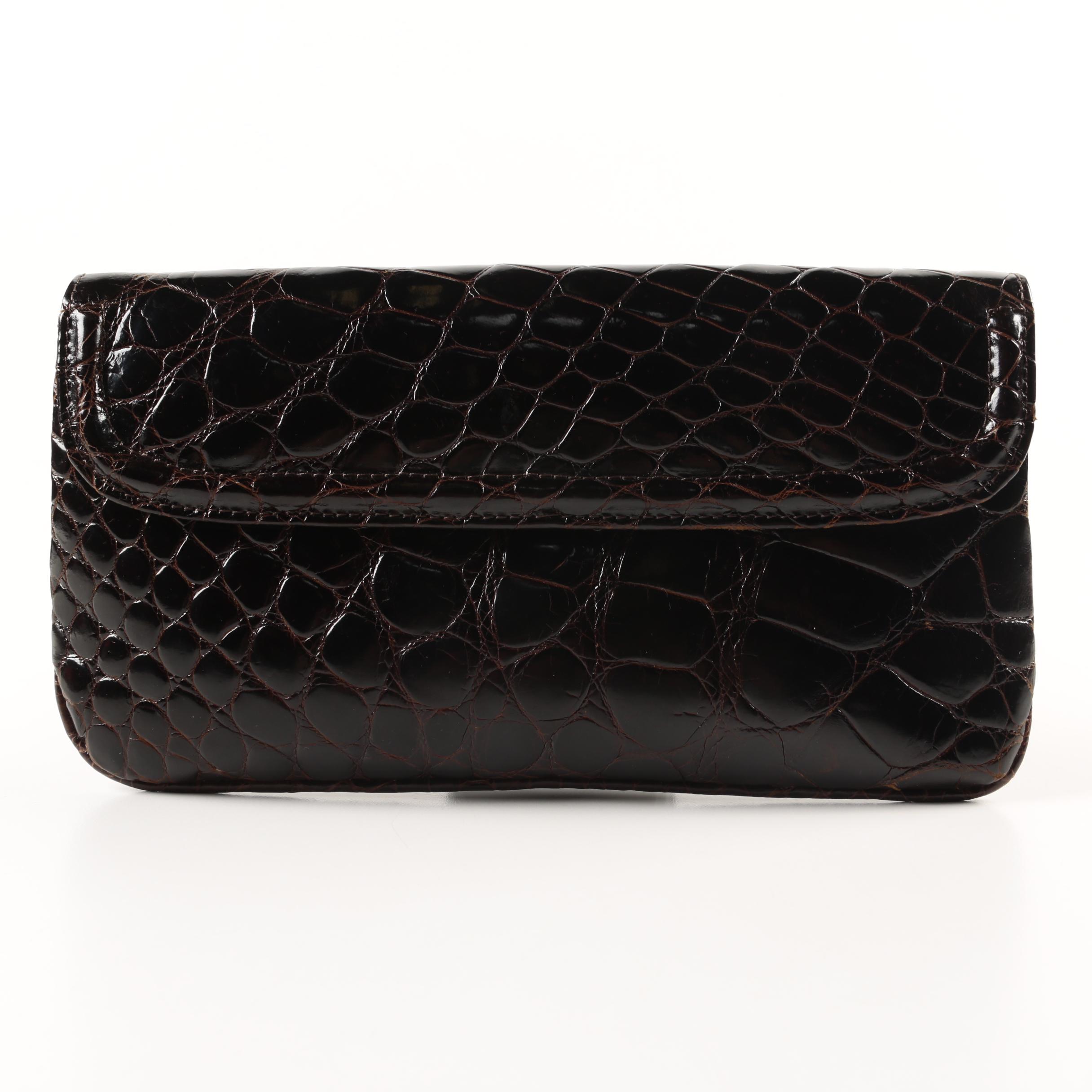 Elizabeth Genuine Crocodile Wristlet Clutch