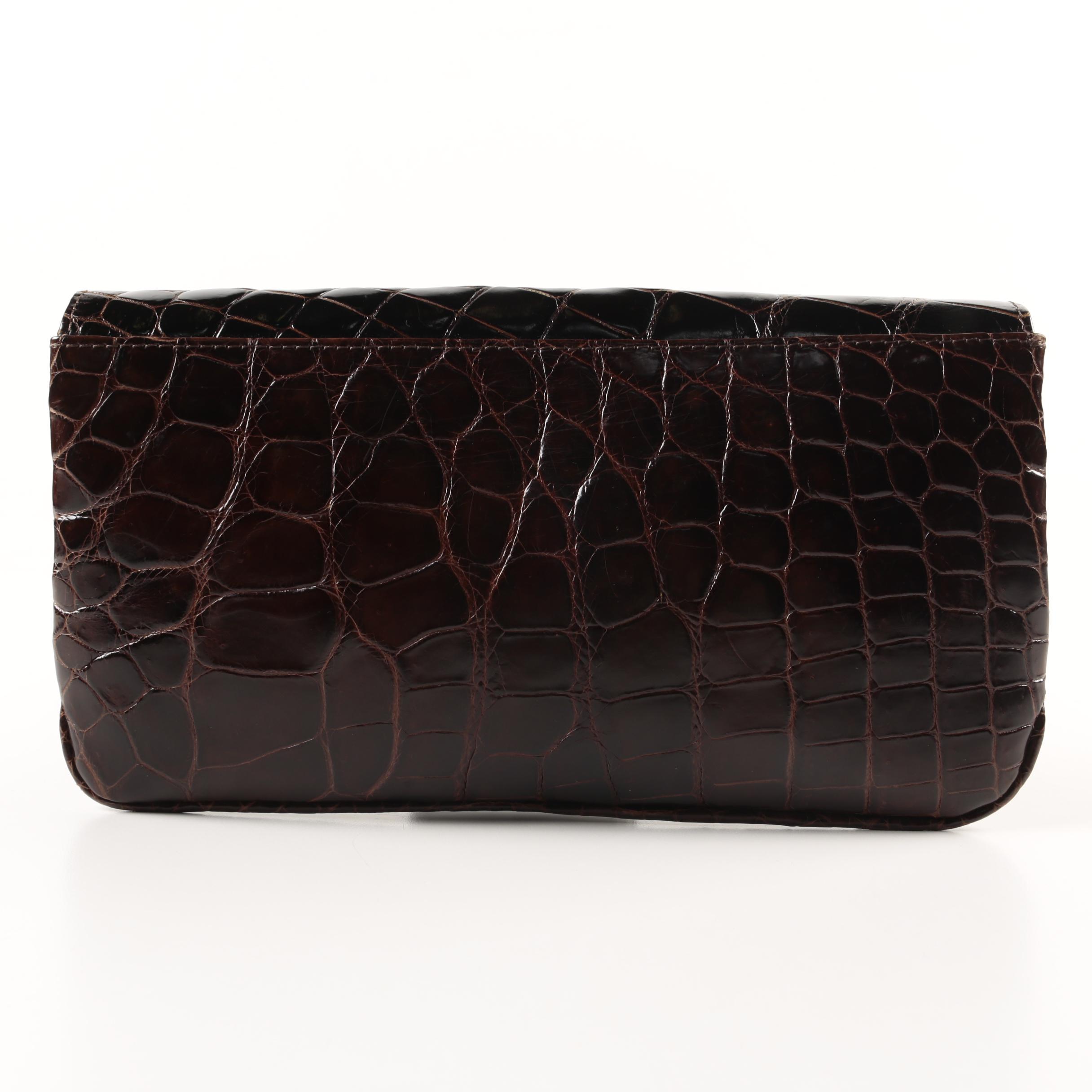 Elizabeth Genuine Crocodile Wristlet Clutch