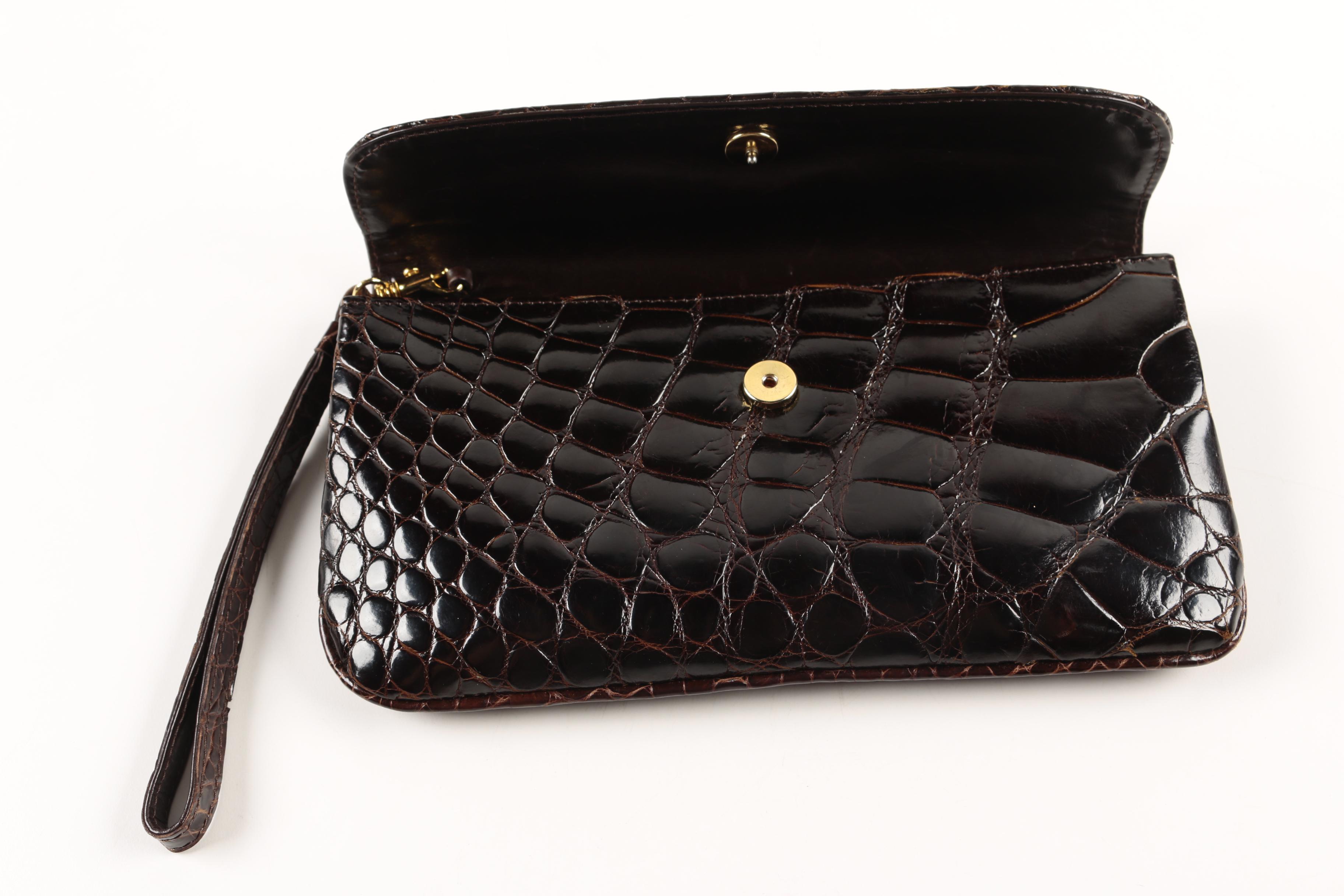 Elizabeth Genuine Crocodile Wristlet Clutch