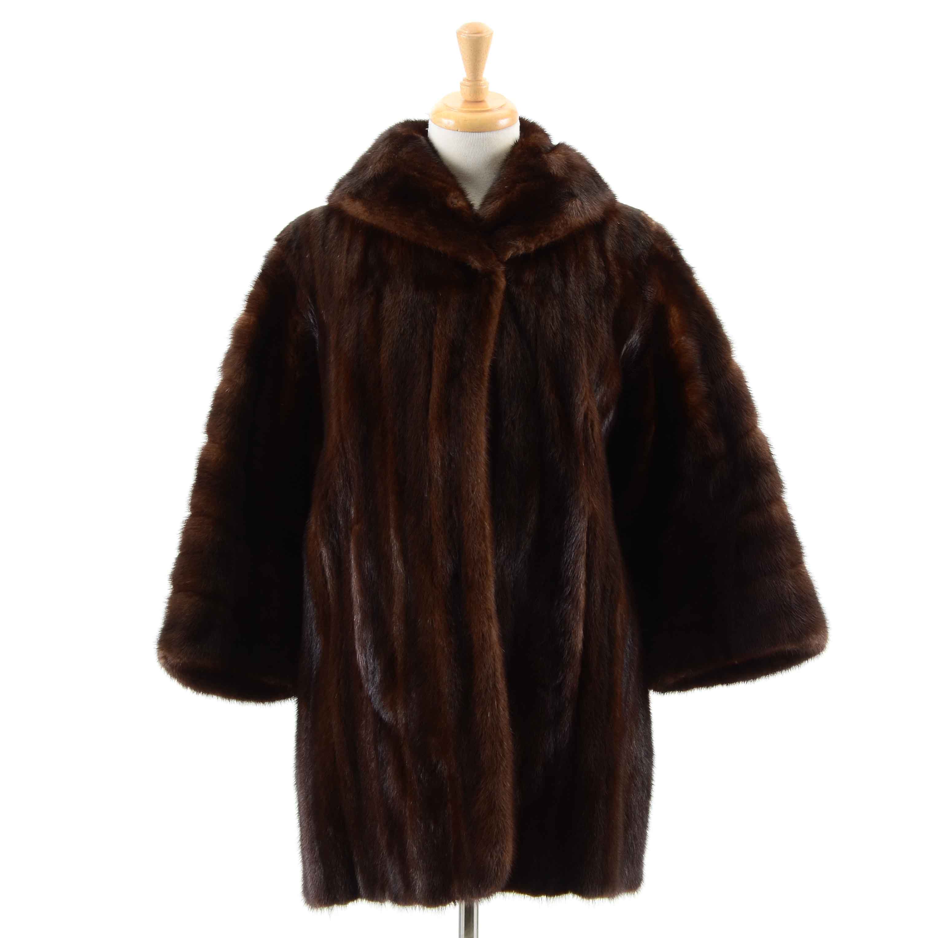 Vintage Gidding Jenny Mahogany Brown Mink Fur Coat