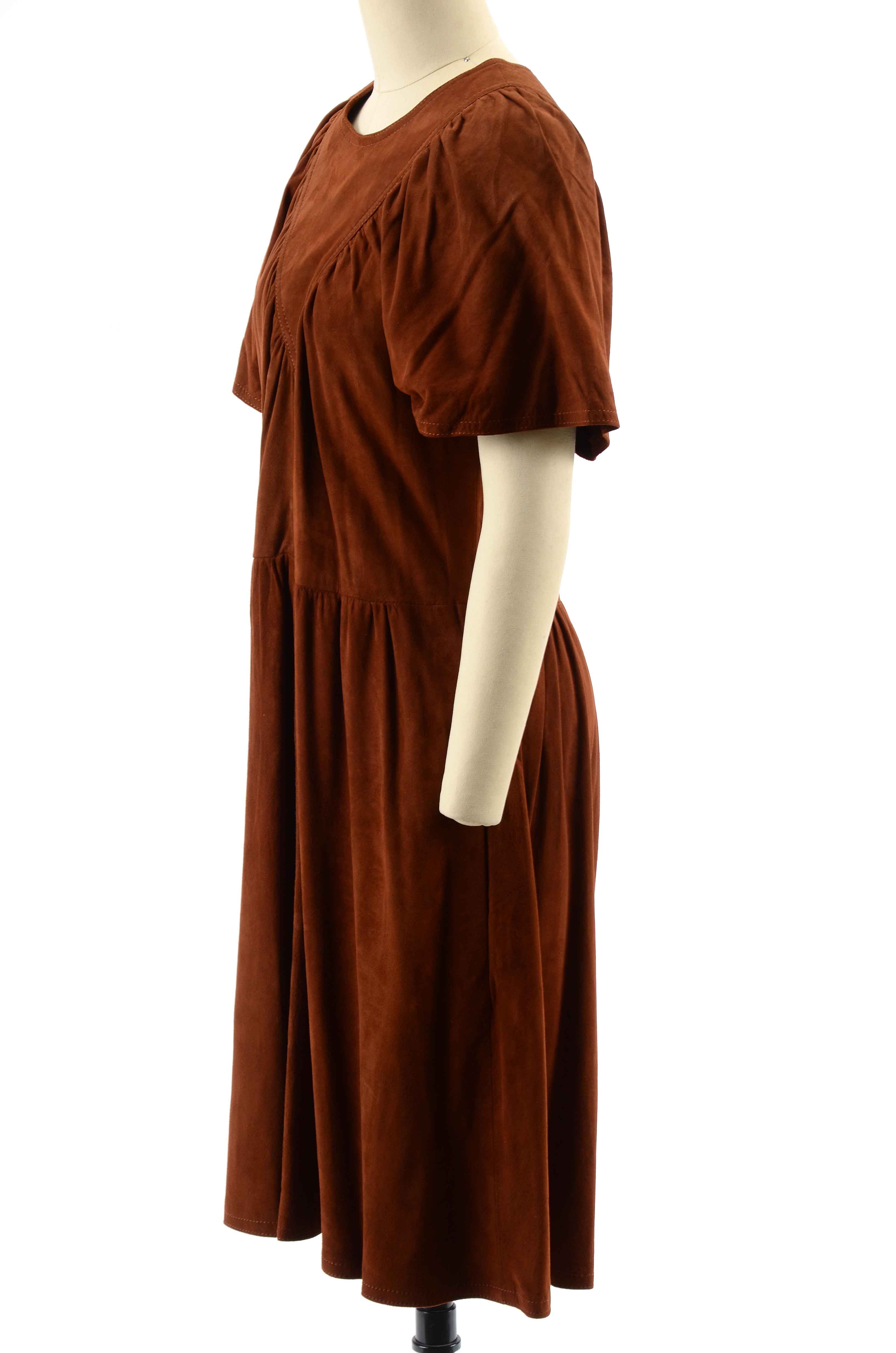 Women's Vintage Suede Dress and Jacket Set