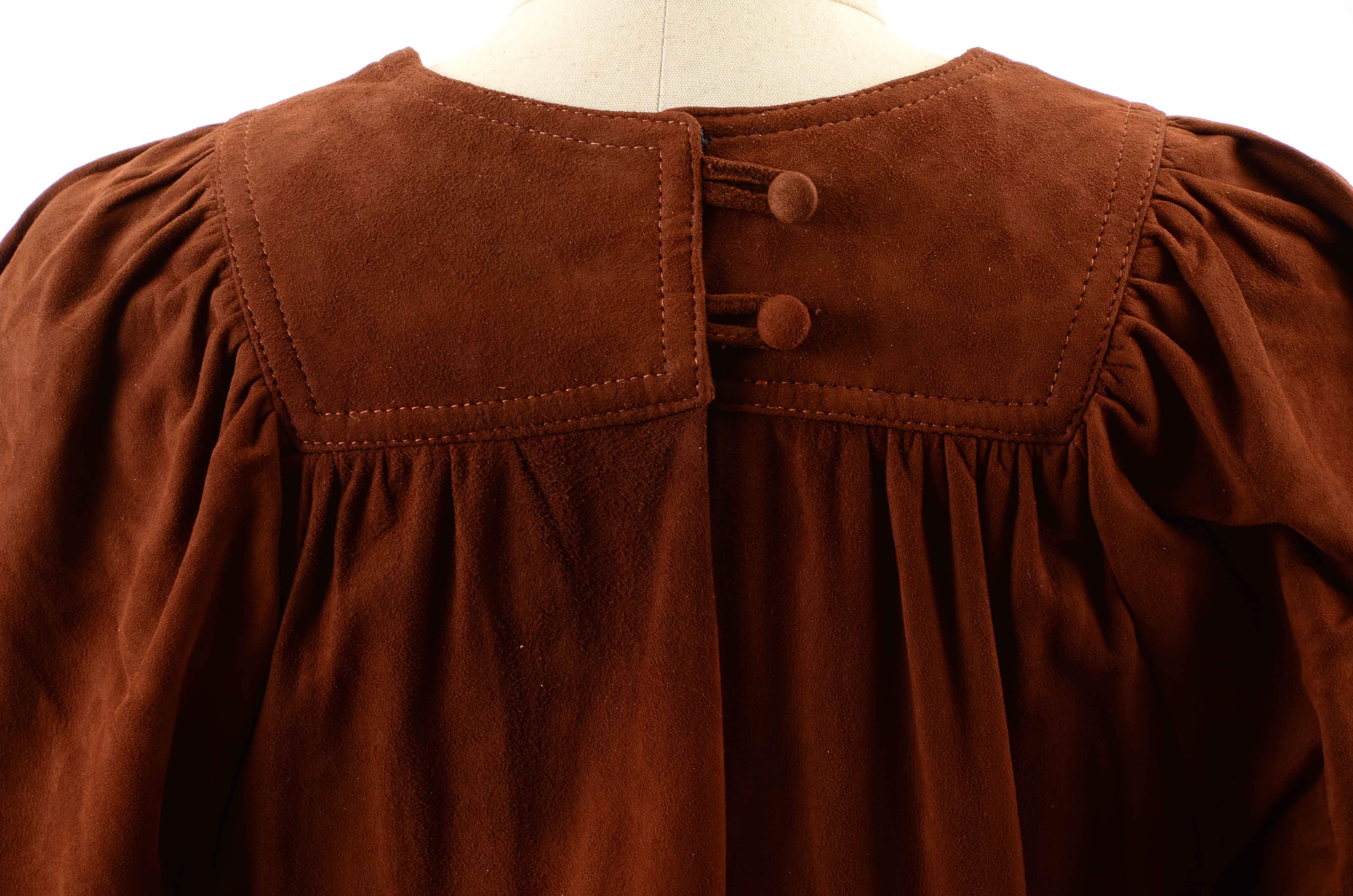 Women's Vintage Suede Dress and Jacket Set