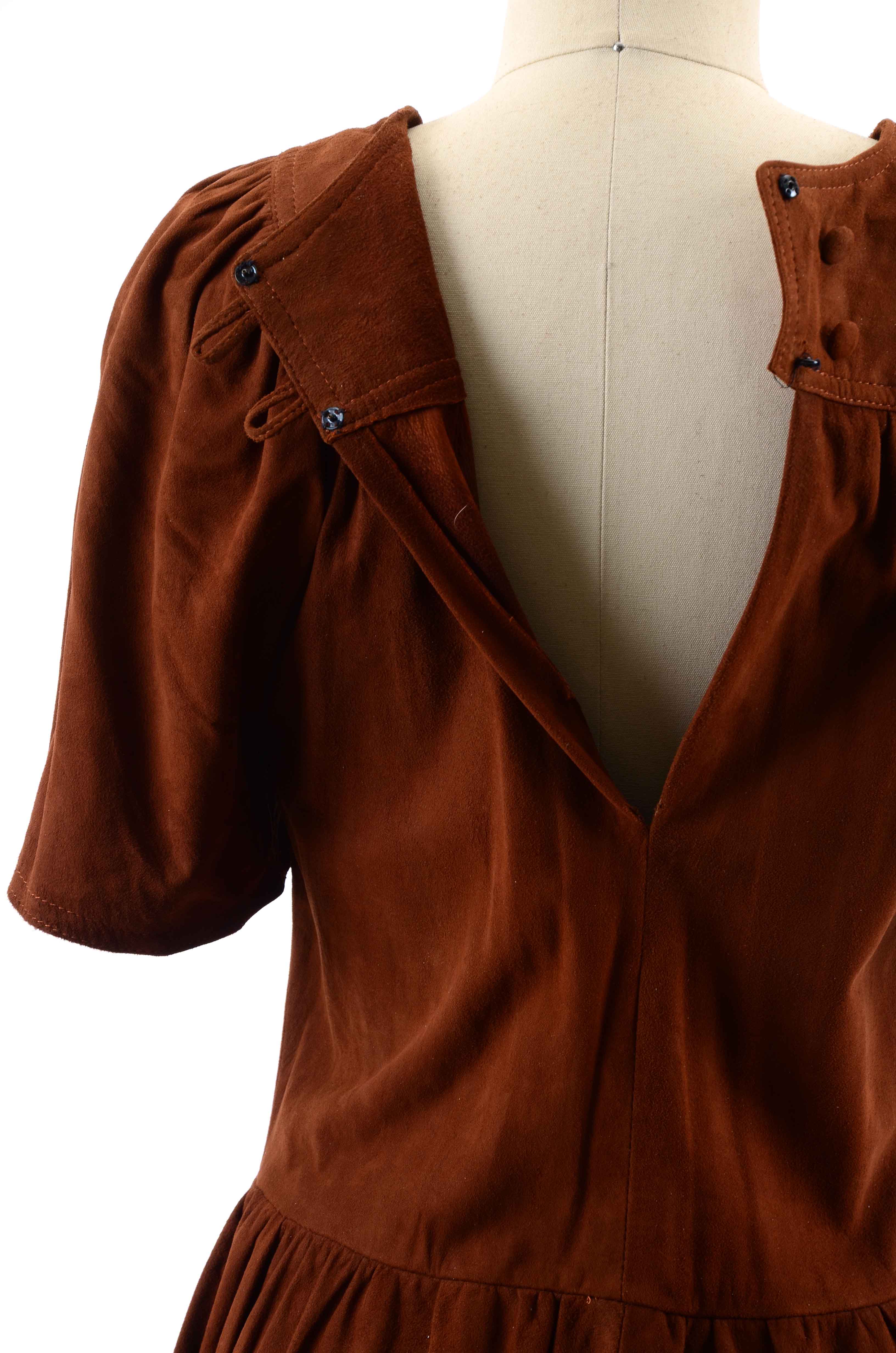 Women's Vintage Suede Dress and Jacket Set