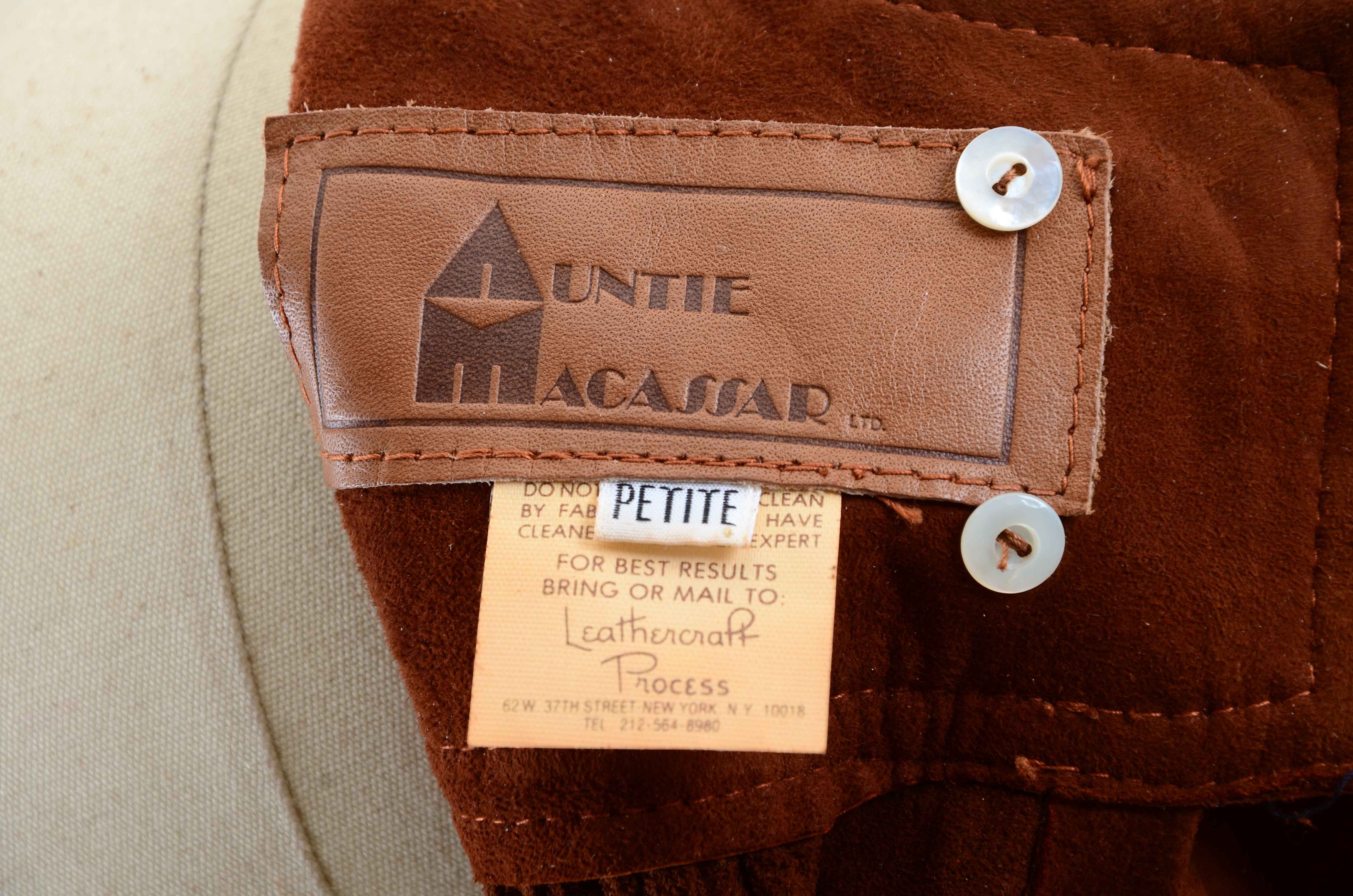 Women's Vintage Suede Dress and Jacket Set