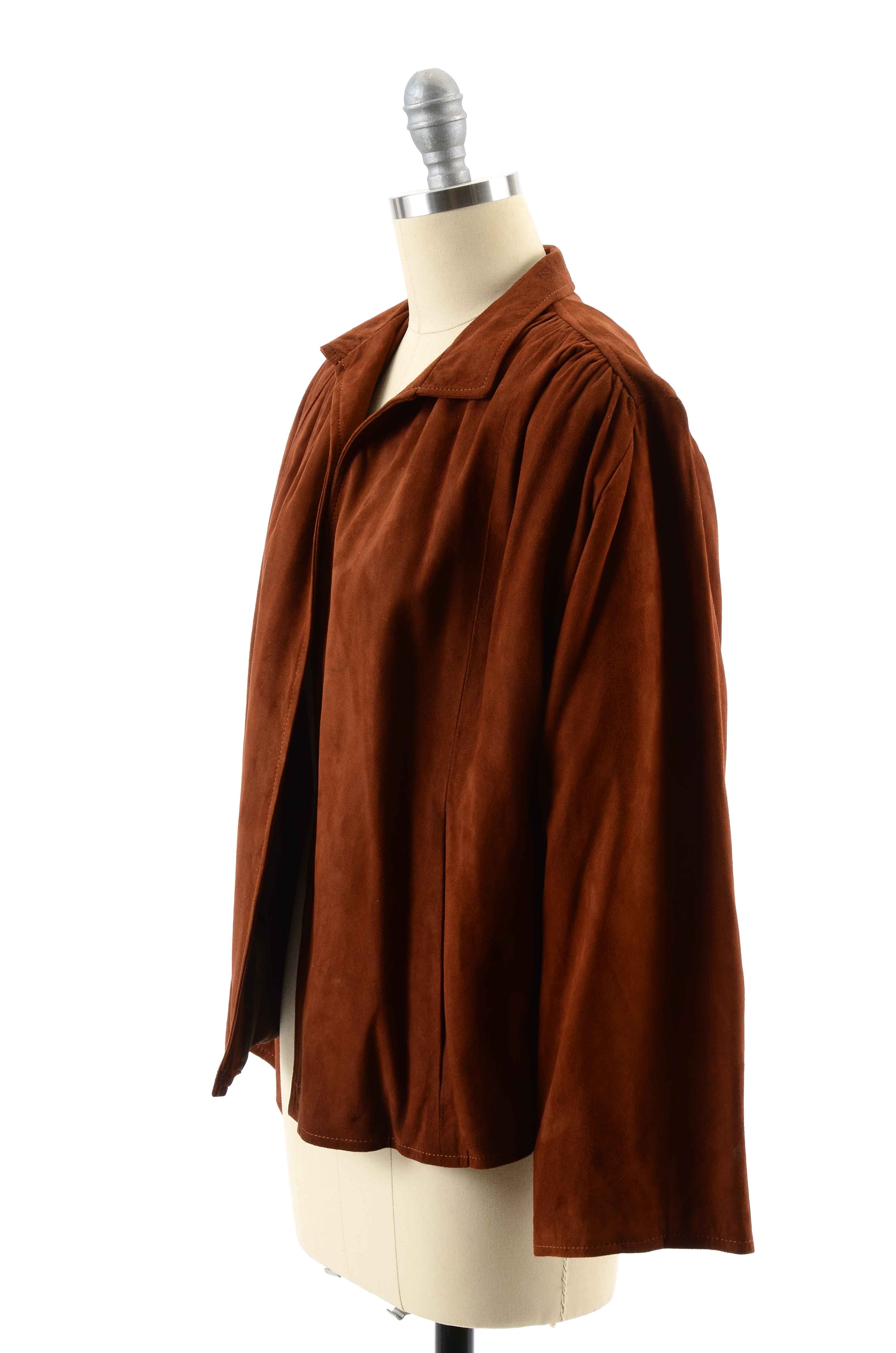 Women's Vintage Suede Dress and Jacket Set