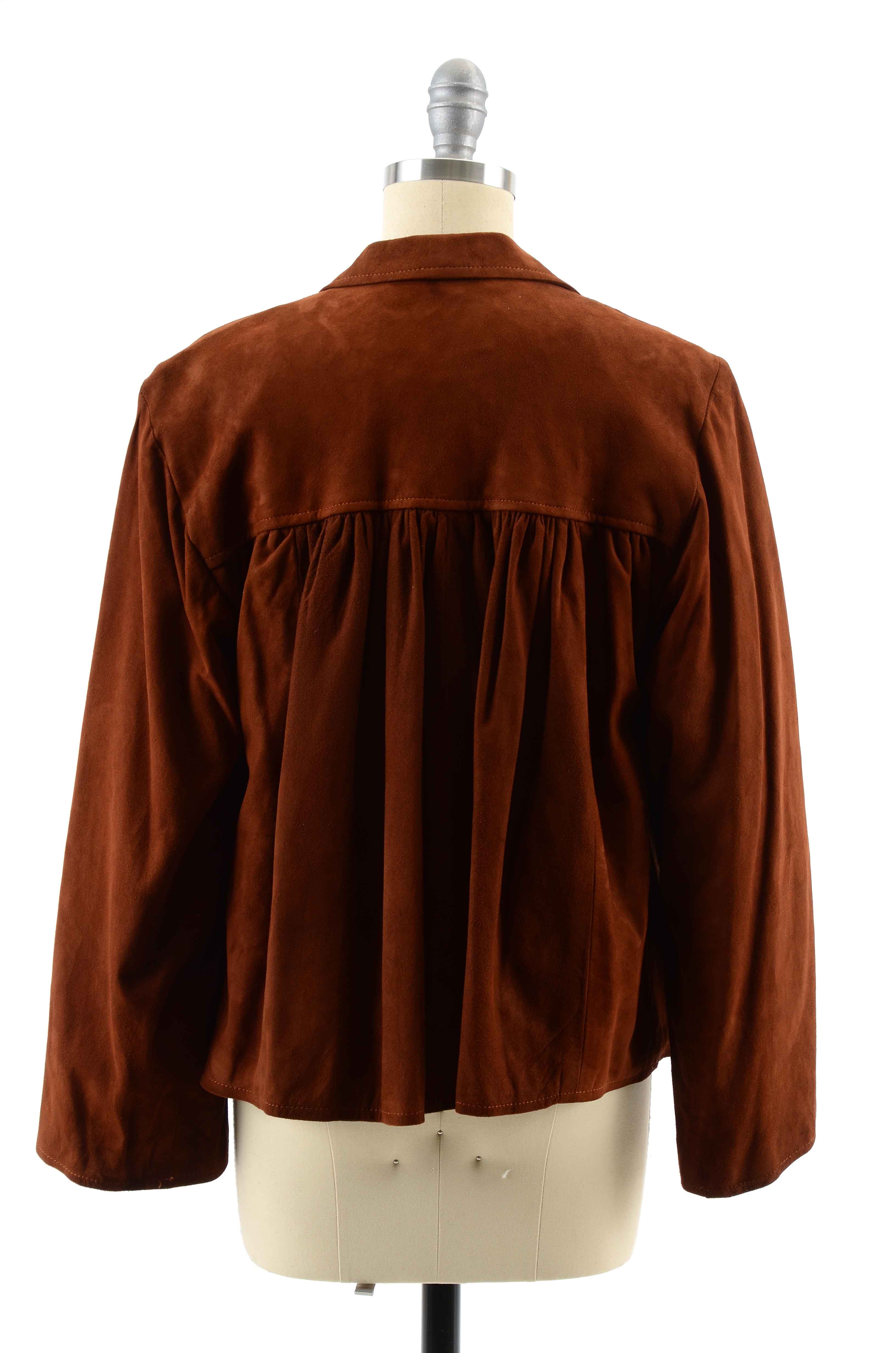 Women's Vintage Suede Dress and Jacket Set