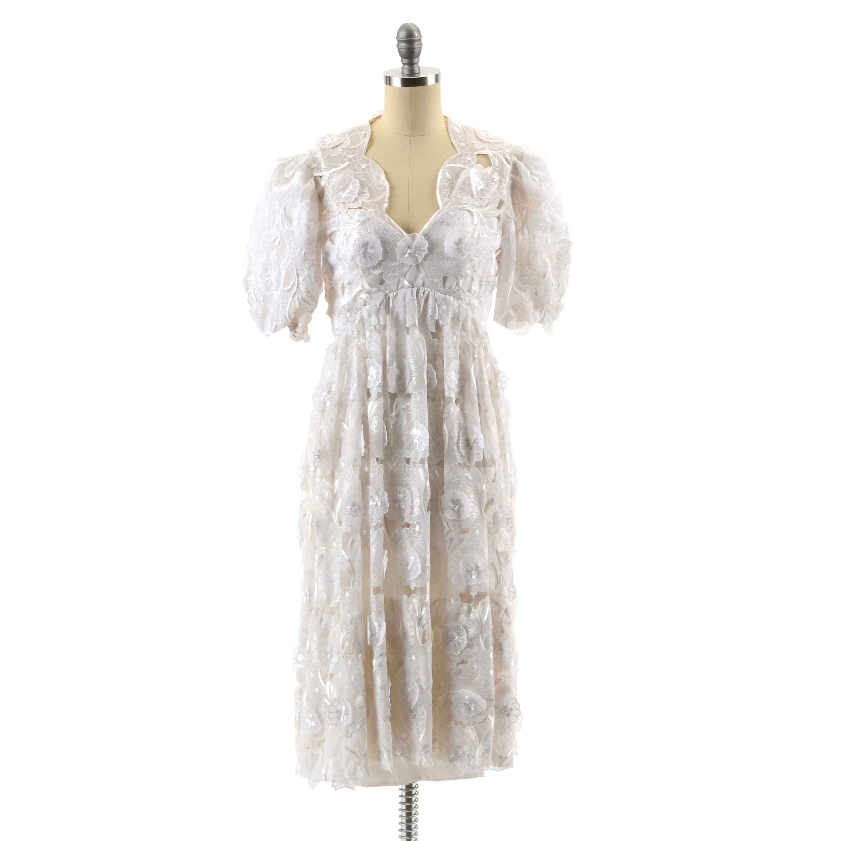 Richilene White Lace Evening Dress