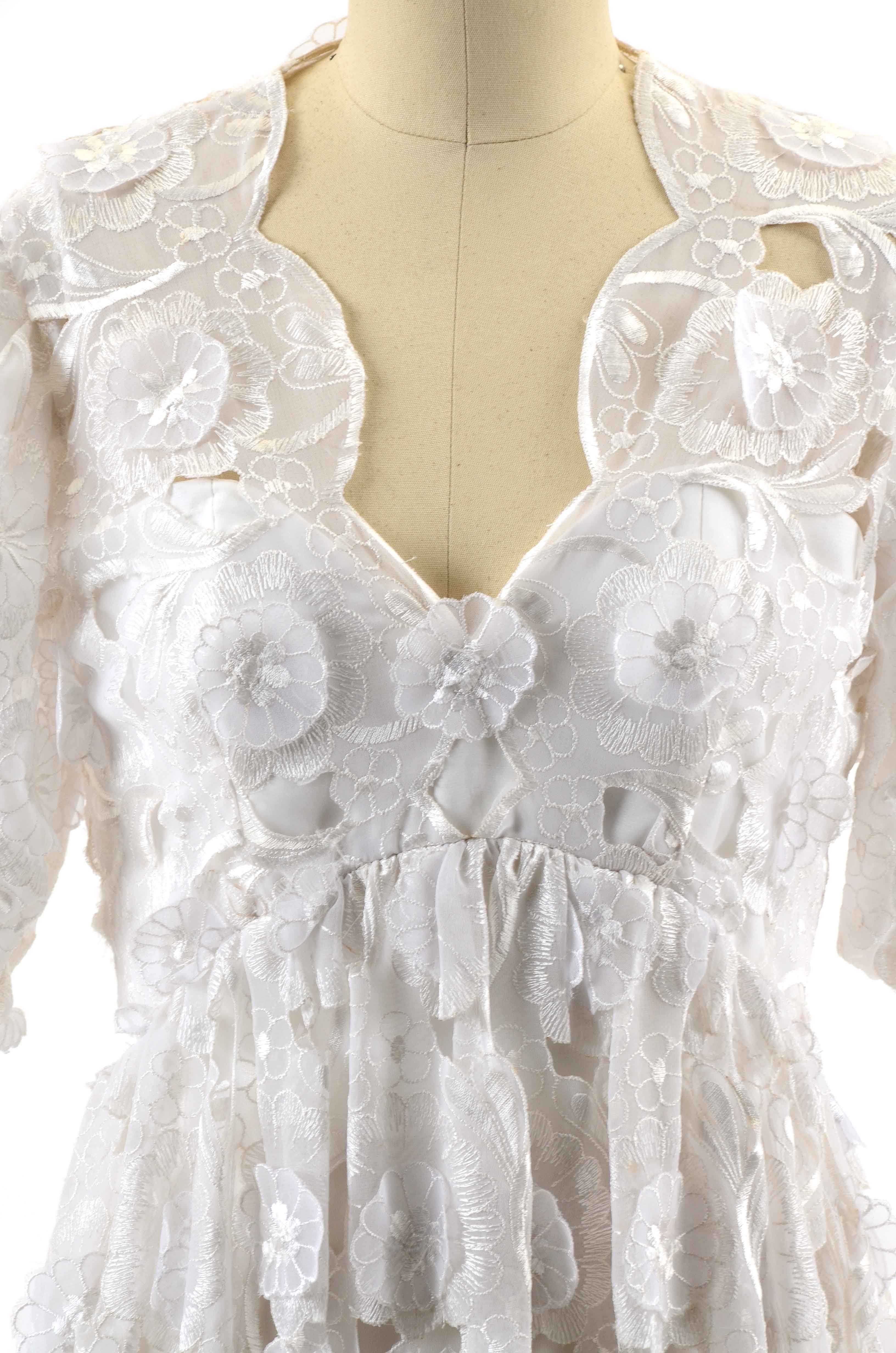 Richilene White Lace Evening Dress