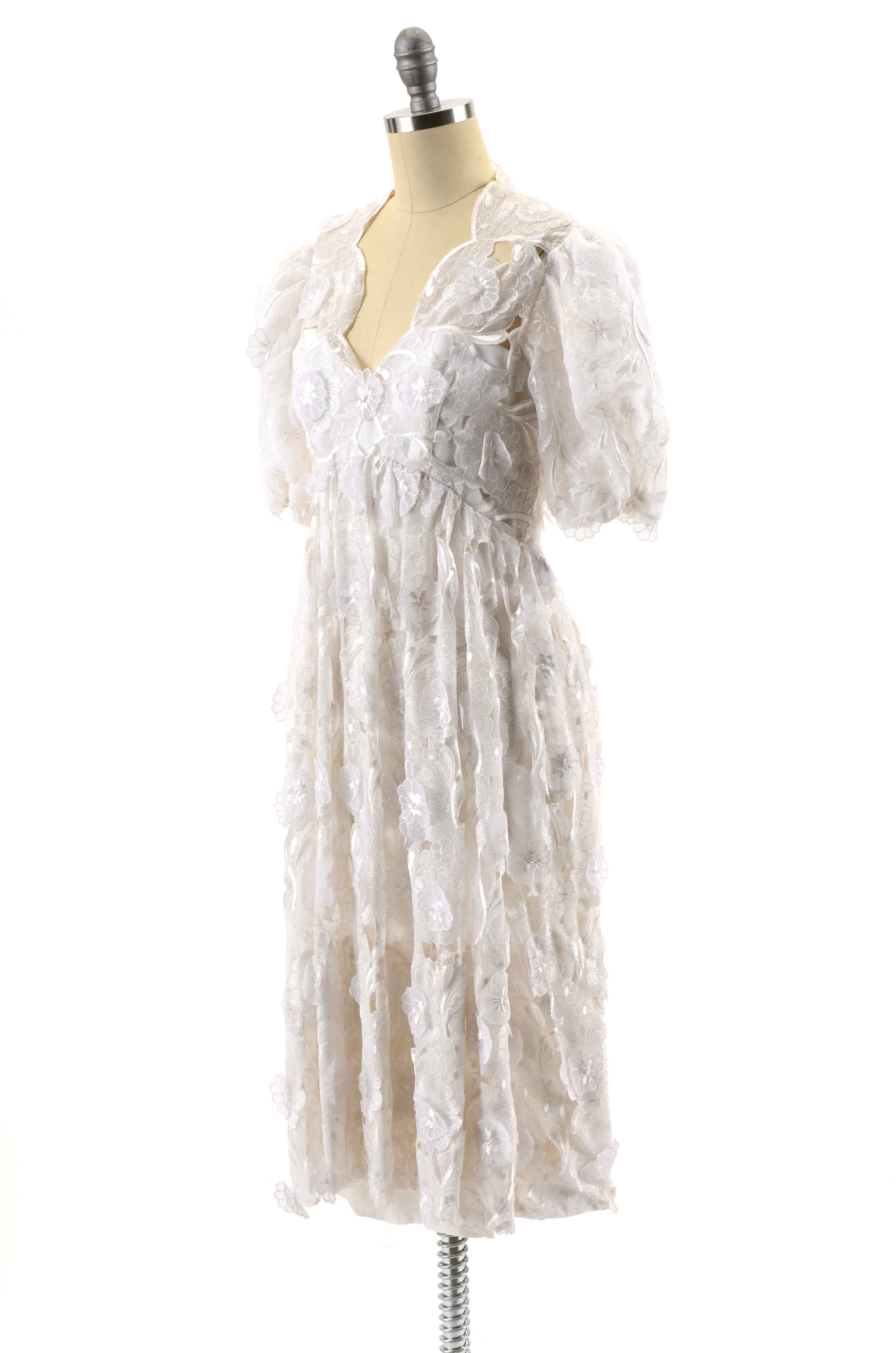 Richilene White Lace Evening Dress