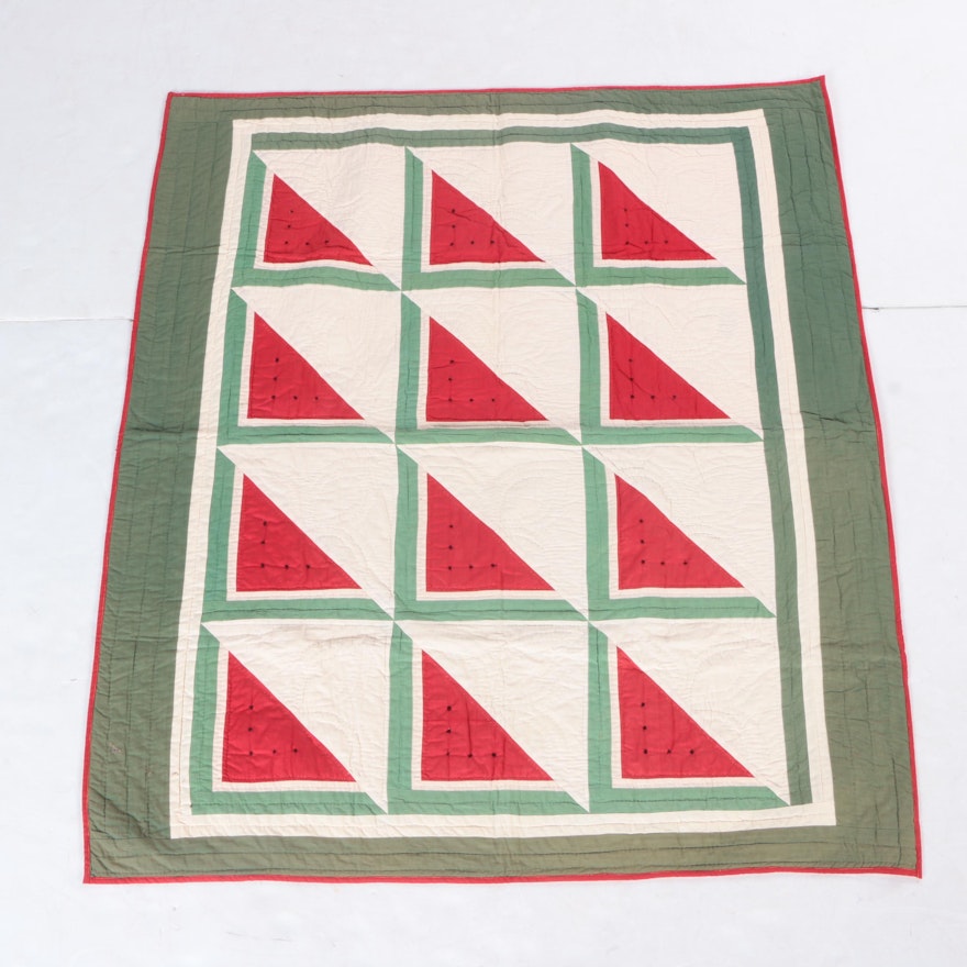 Hand Quilted "Watermelon" Quilt