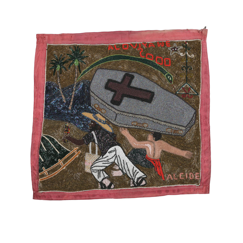 Evelyn Alcide Sequined Drapo Vodou Flag "Alovi Yawe 2000"
