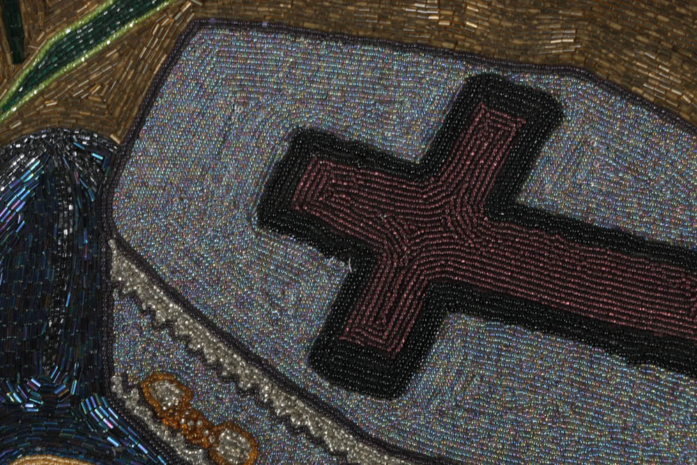 Evelyn Alcide Sequined Drapo Vodou Flag "Alovi Yawe 2000"