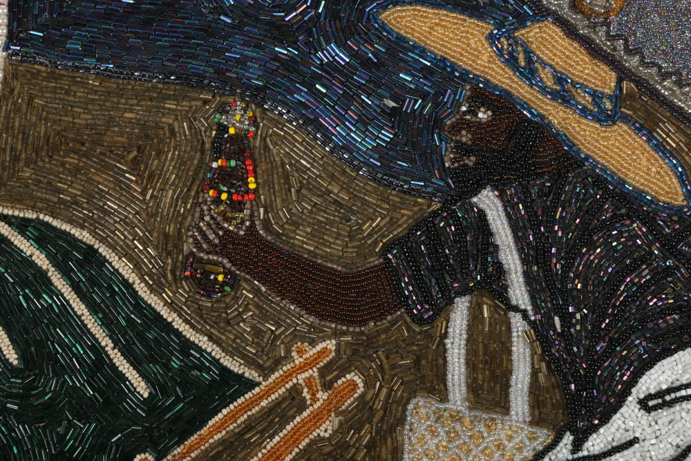 Evelyn Alcide Sequined Drapo Vodou Flag "Alovi Yawe 2000"