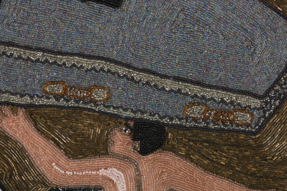 Evelyn Alcide Sequined Drapo Vodou Flag "Alovi Yawe 2000"