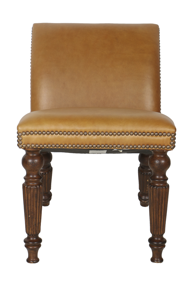 "Fireside" Leather Slipper Chairs by Ferguson Copeland, Ltd.