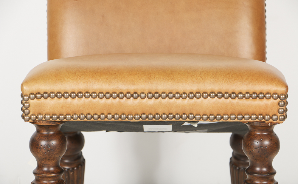 "Fireside" Leather Slipper Chairs by Ferguson Copeland, Ltd.