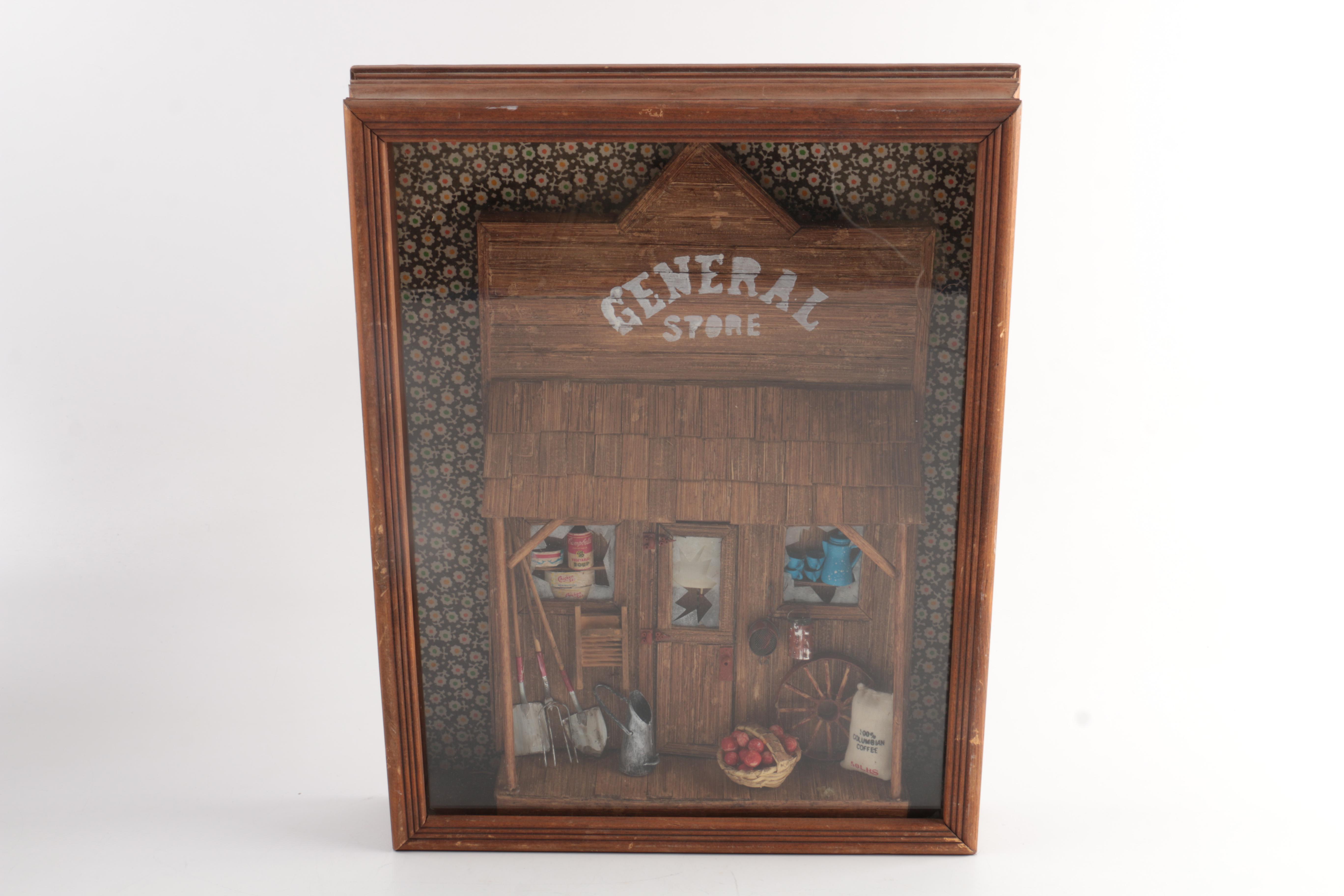 Pair of Country Theme Shadow Box Decor