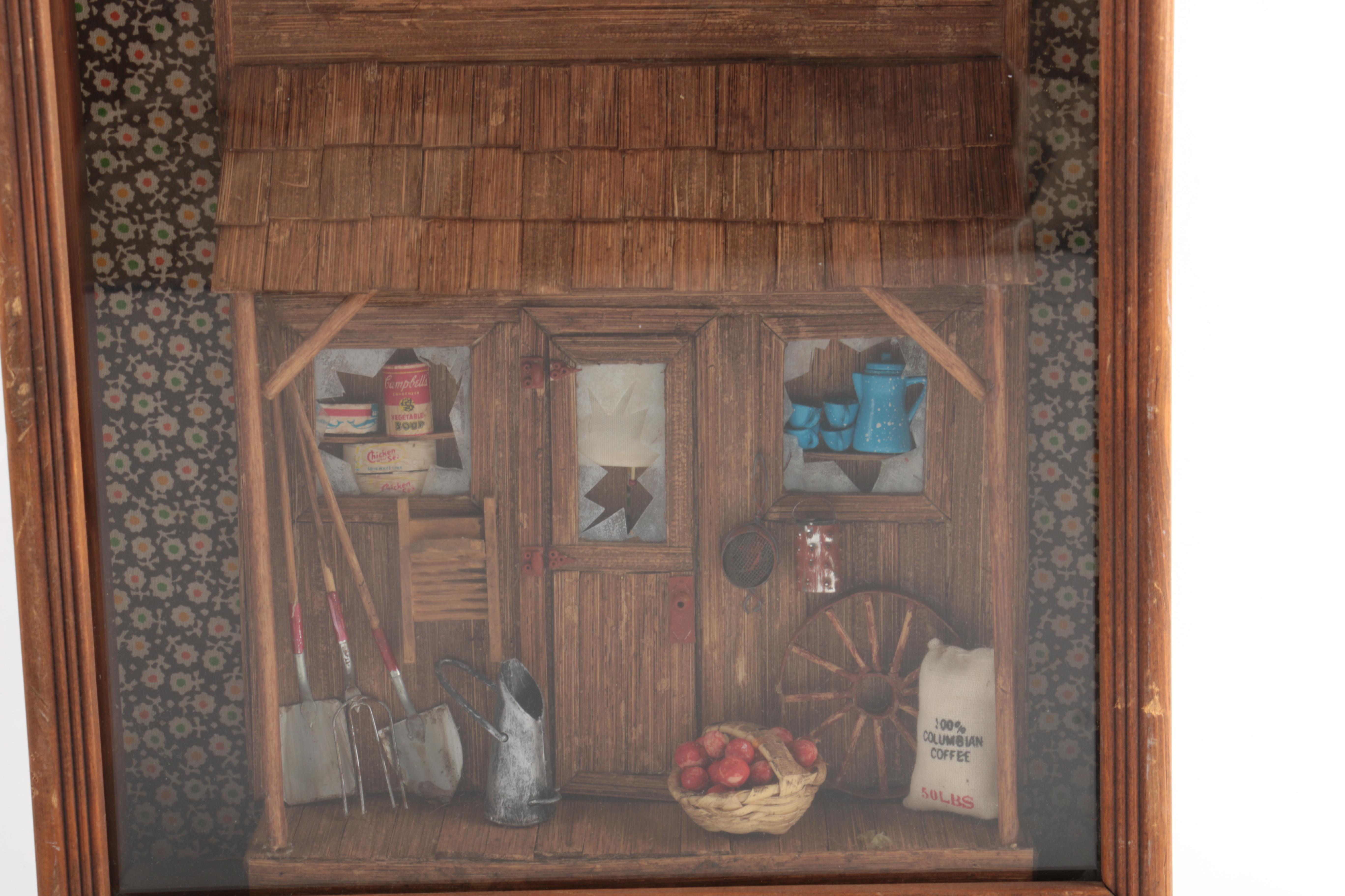 Pair of Country Theme Shadow Box Decor