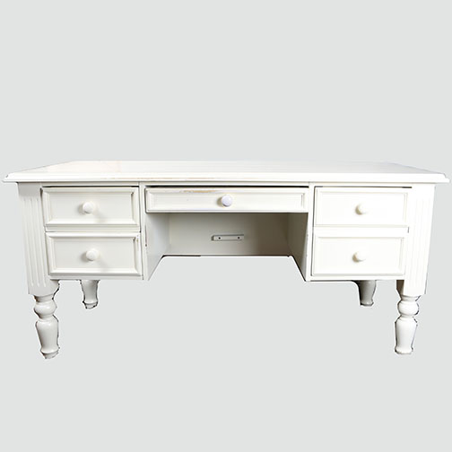 Contemporary Painted White Wood Desk