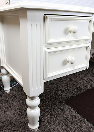 Contemporary Painted White Wood Desk