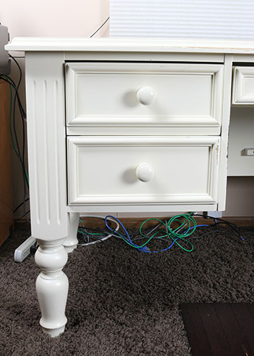 Contemporary Painted White Wood Desk
