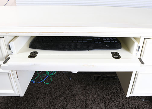 Contemporary Painted White Wood Desk