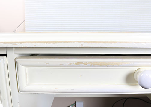 Contemporary Painted White Wood Desk