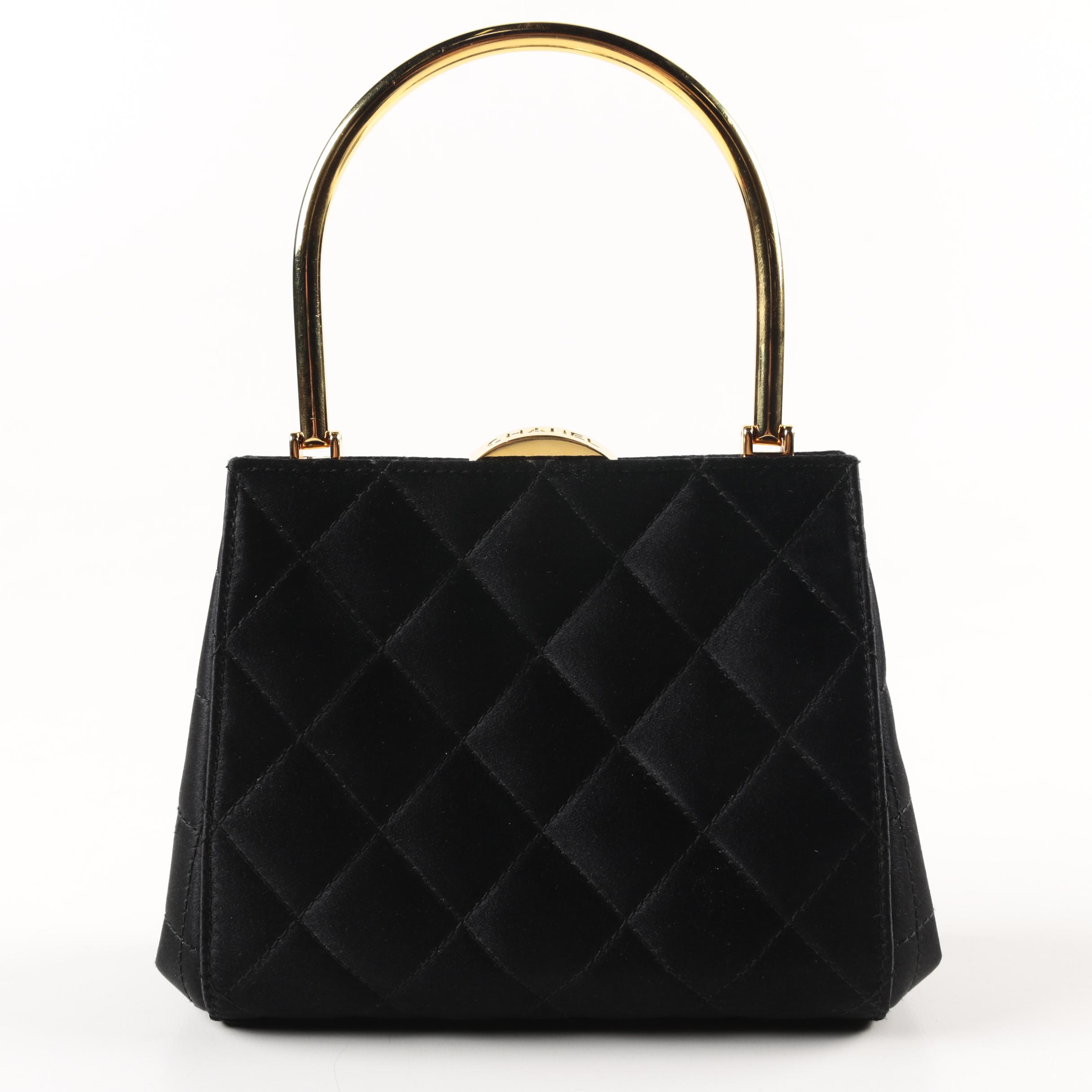1990s Chanel Quilted Satin Mini Frame Bag