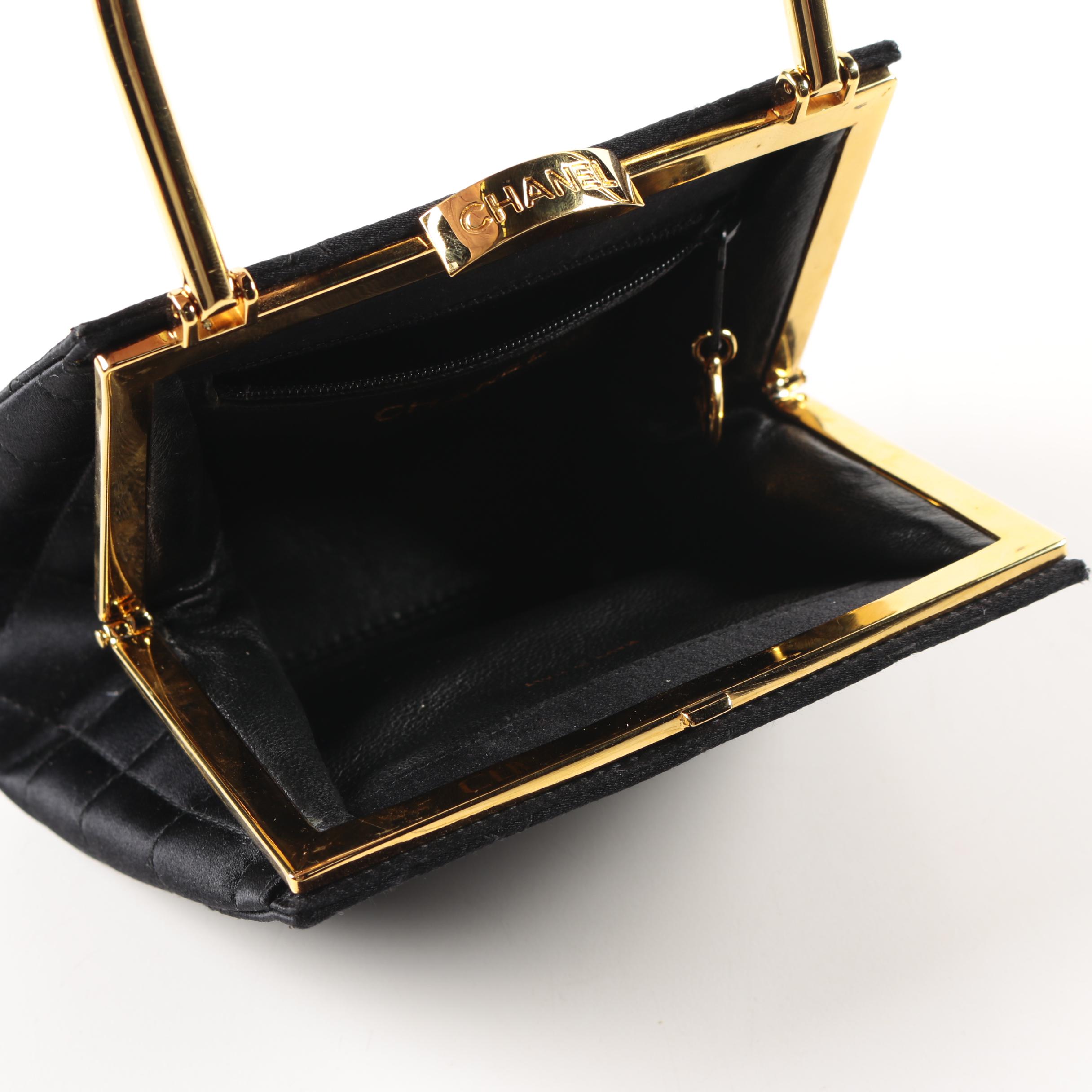 1990s Chanel Quilted Satin Mini Frame Bag