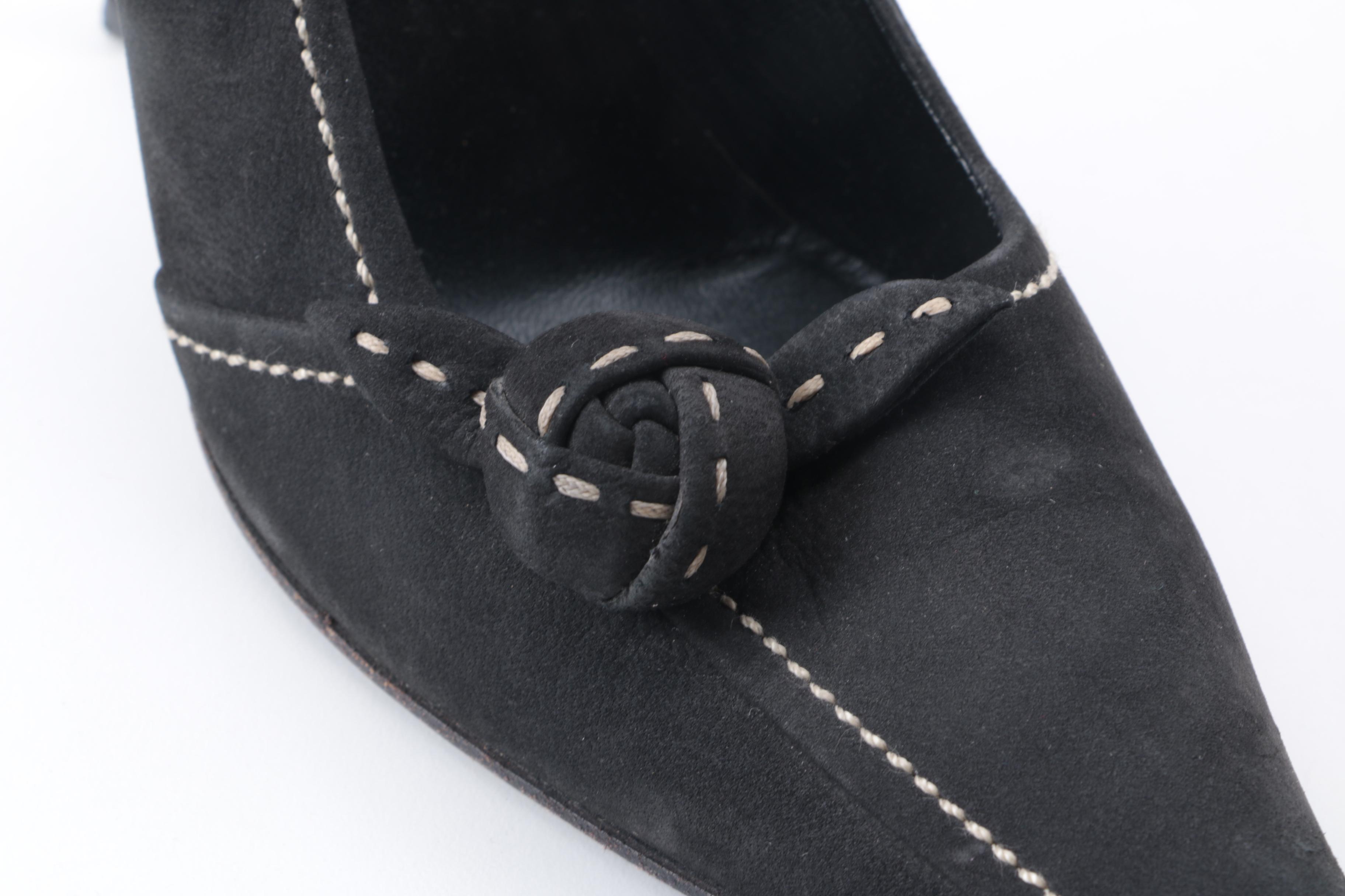 Prada Black Suede Heels