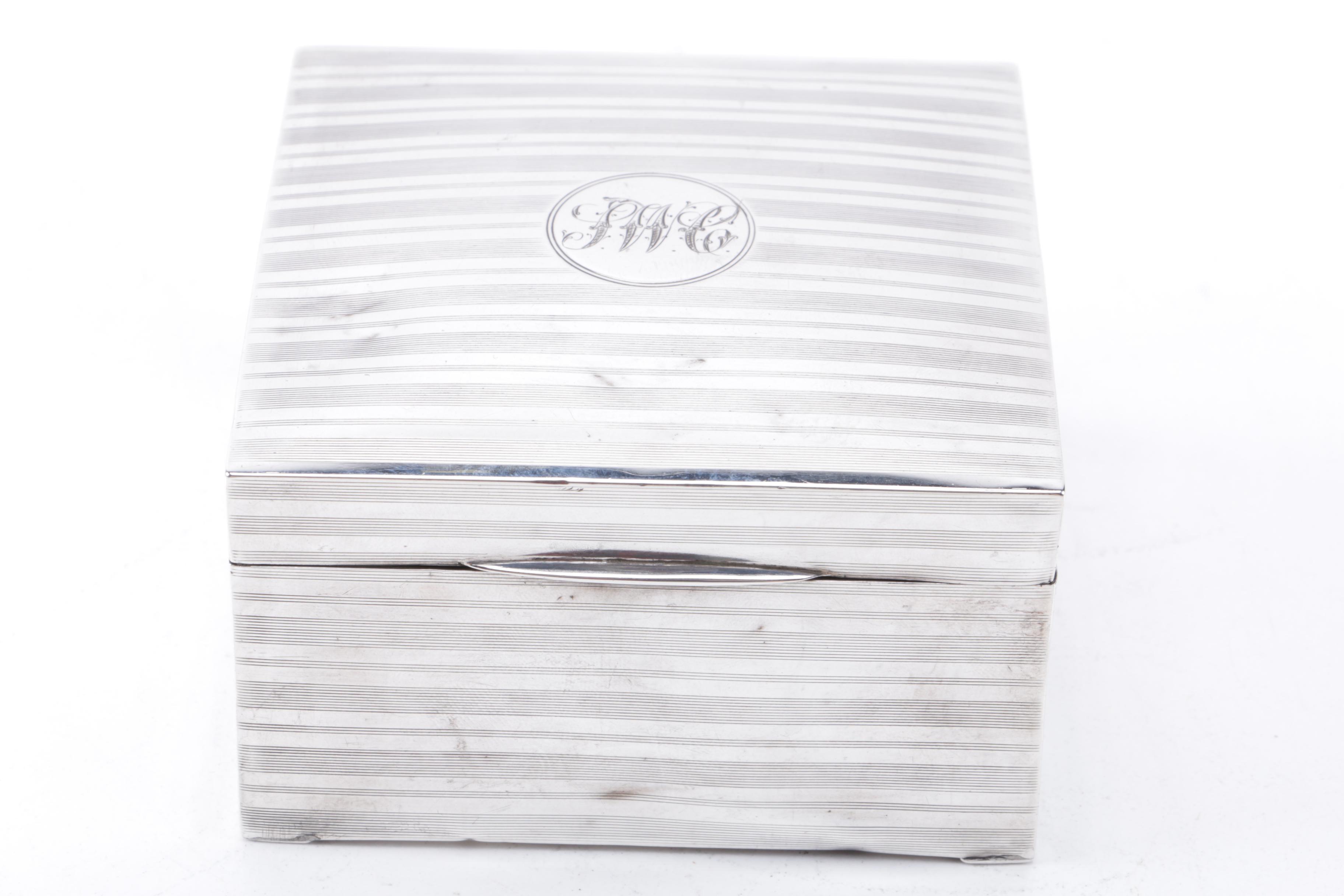 English Sterling Silver Box and Knife Rest by Birmingham Silversmiths