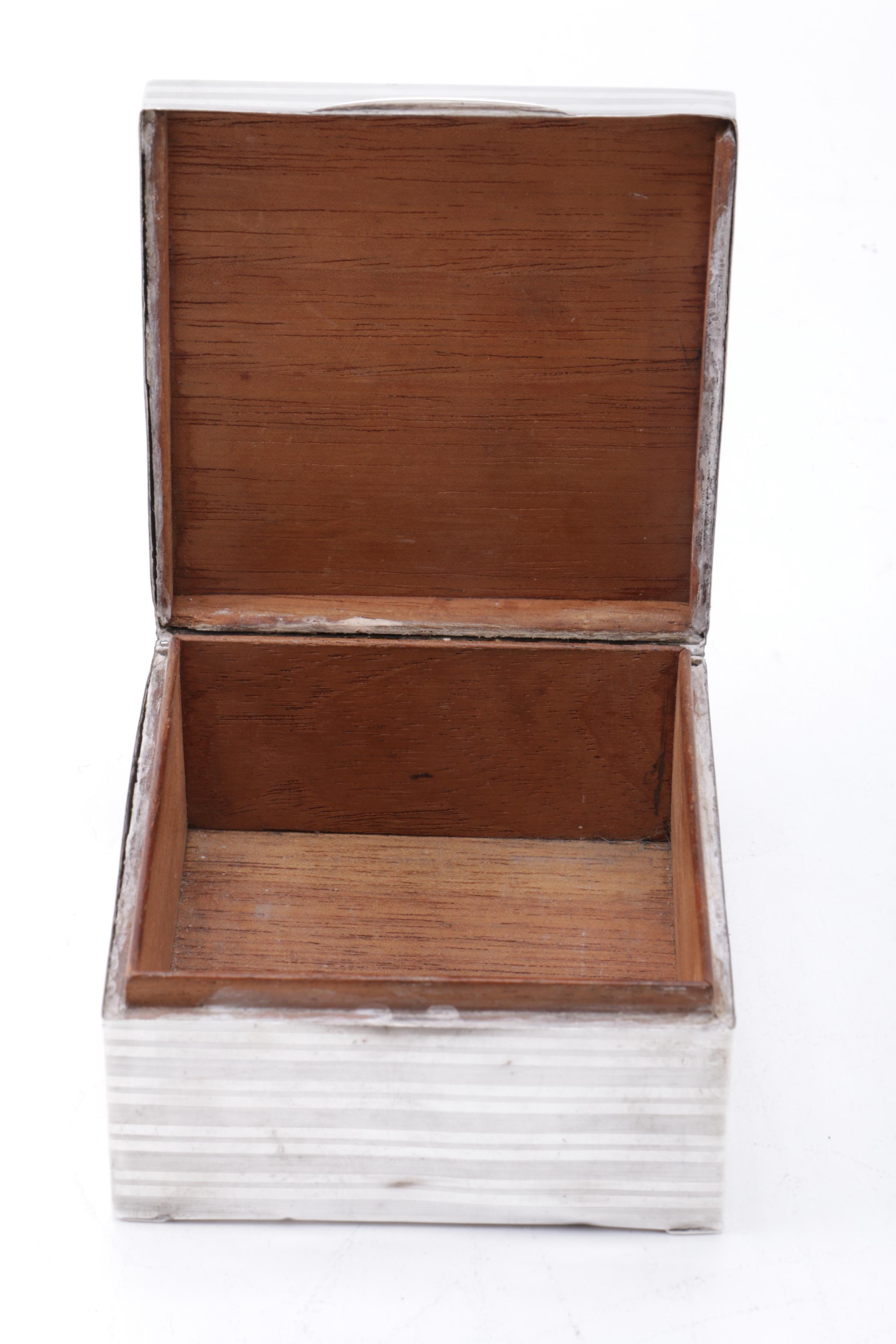 English Sterling Silver Box and Knife Rest by Birmingham Silversmiths