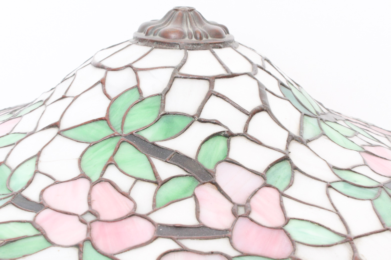 Tiffany Style Stained Glass Table Lamp with Bronze Base