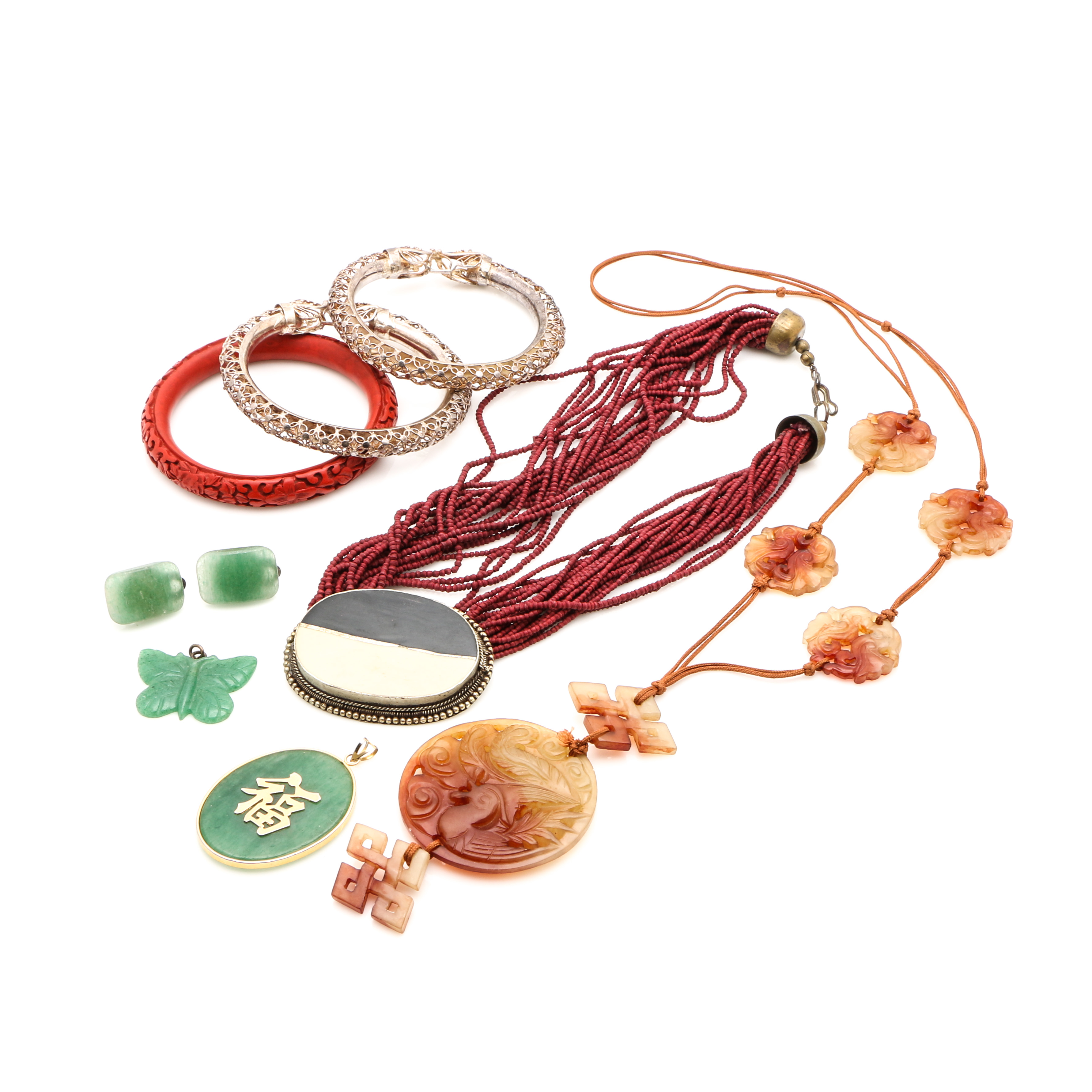 Asian Inspired Jewelry Featuring Bowenite and Dyed Jadeite