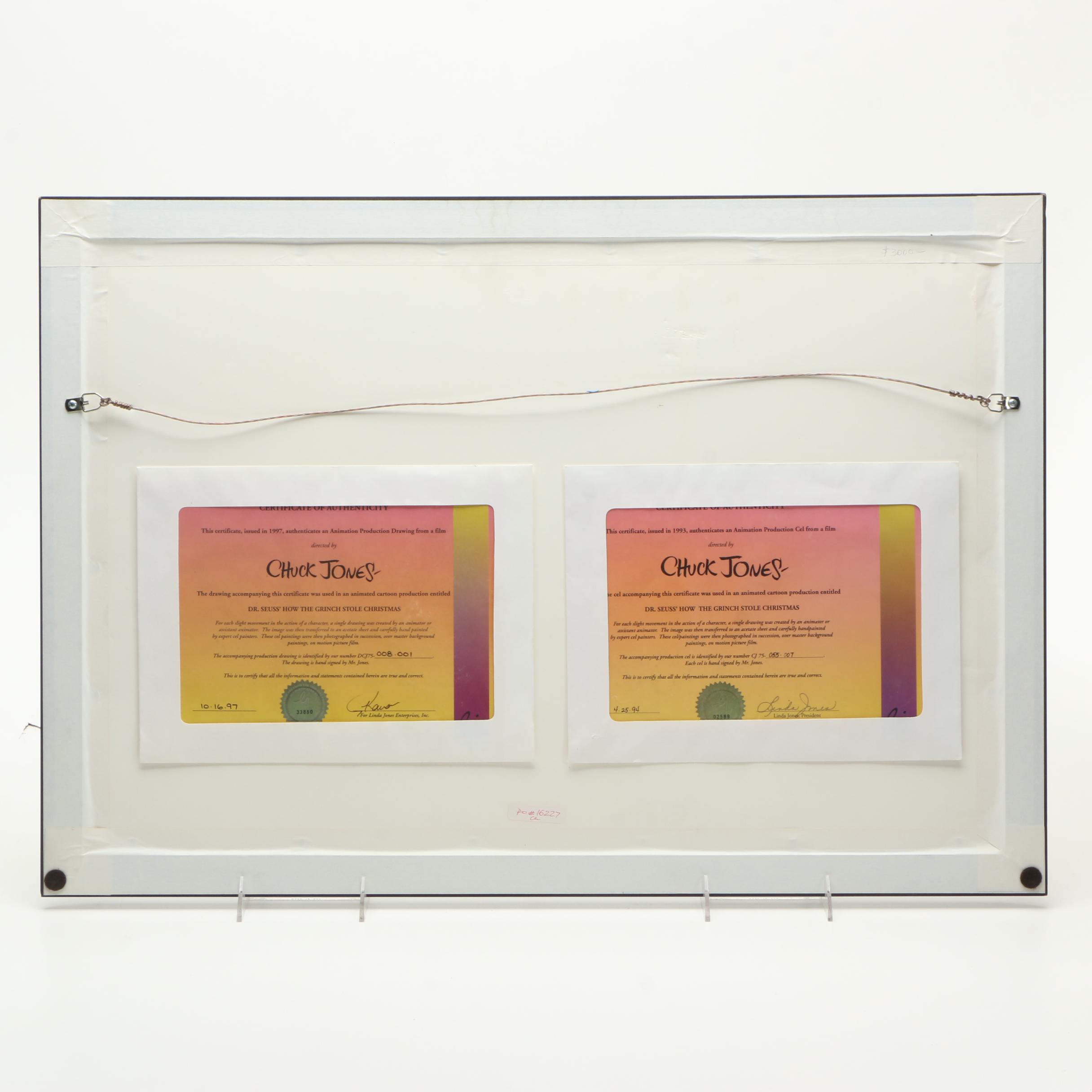 Graphite Drawing and Animation Cel From "How the Grinch Stole Christmas"