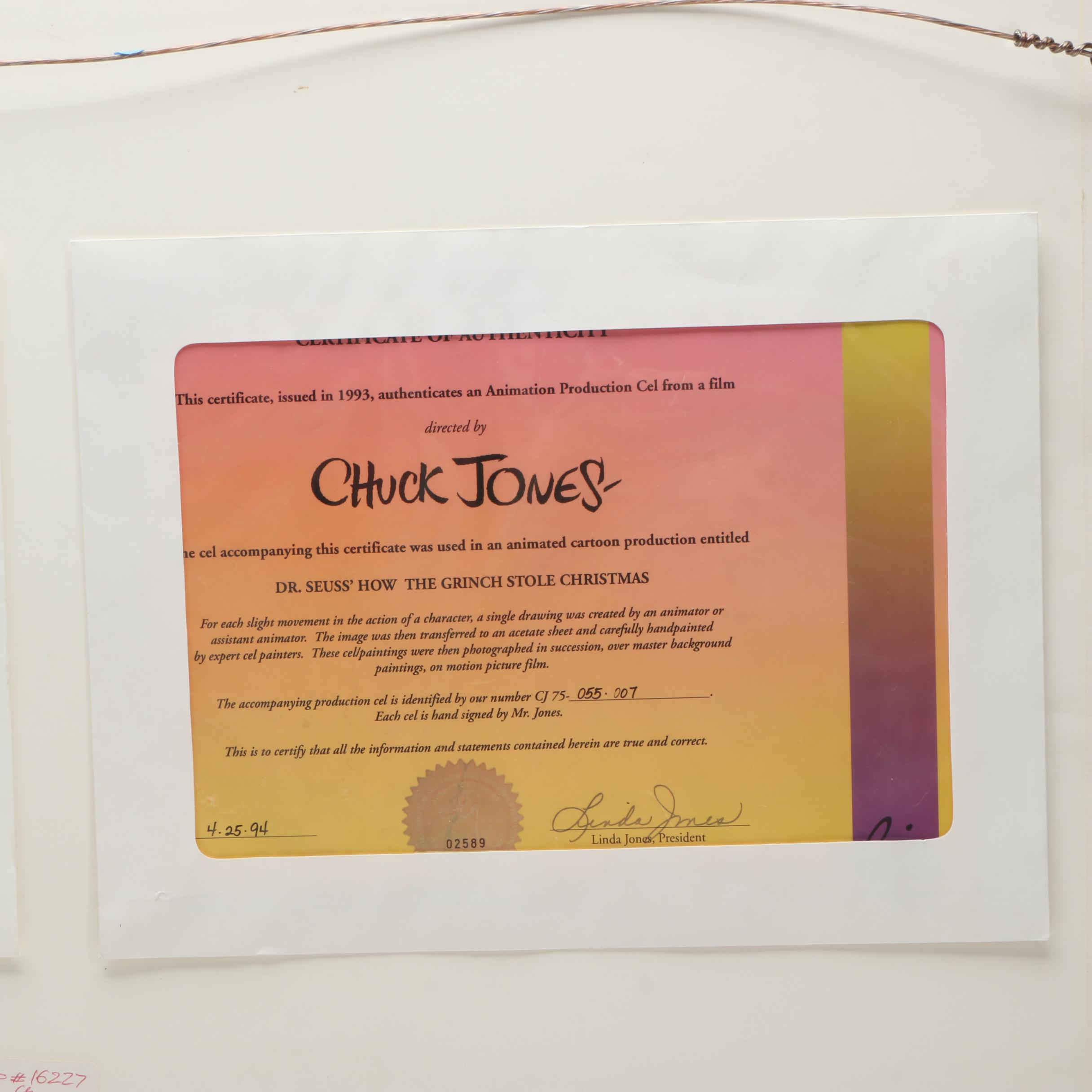 Graphite Drawing and Animation Cel From "How the Grinch Stole Christmas"